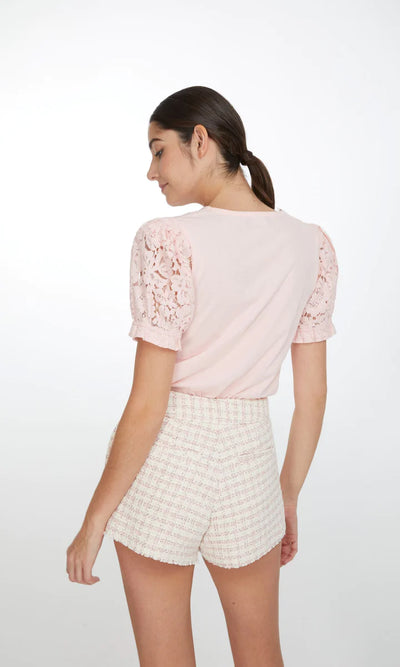 JESS LACE COMBO TOP - PIXIE PINK (ONLINE ONLY)