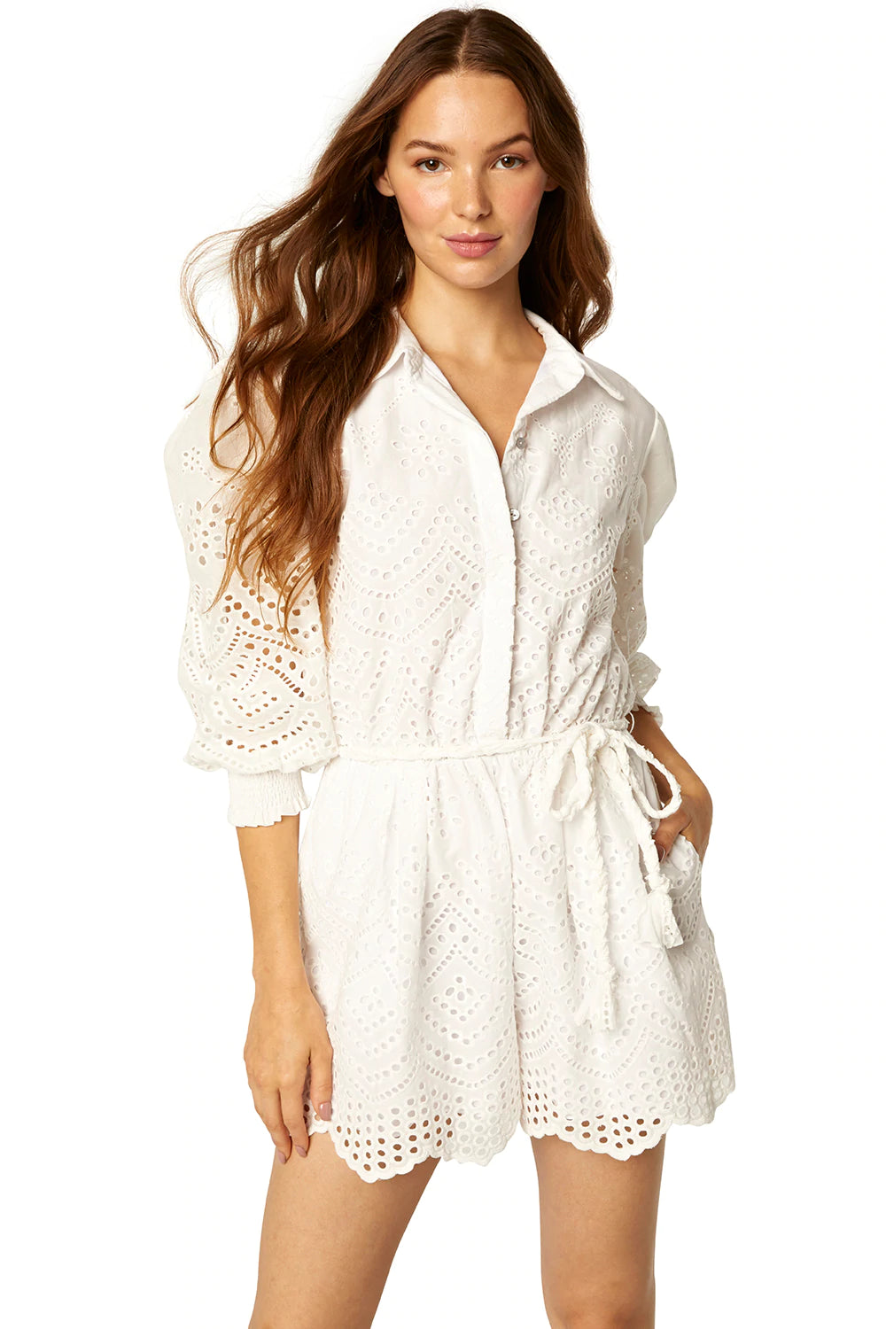 JOANNA ROMPER - WHITE EYELET