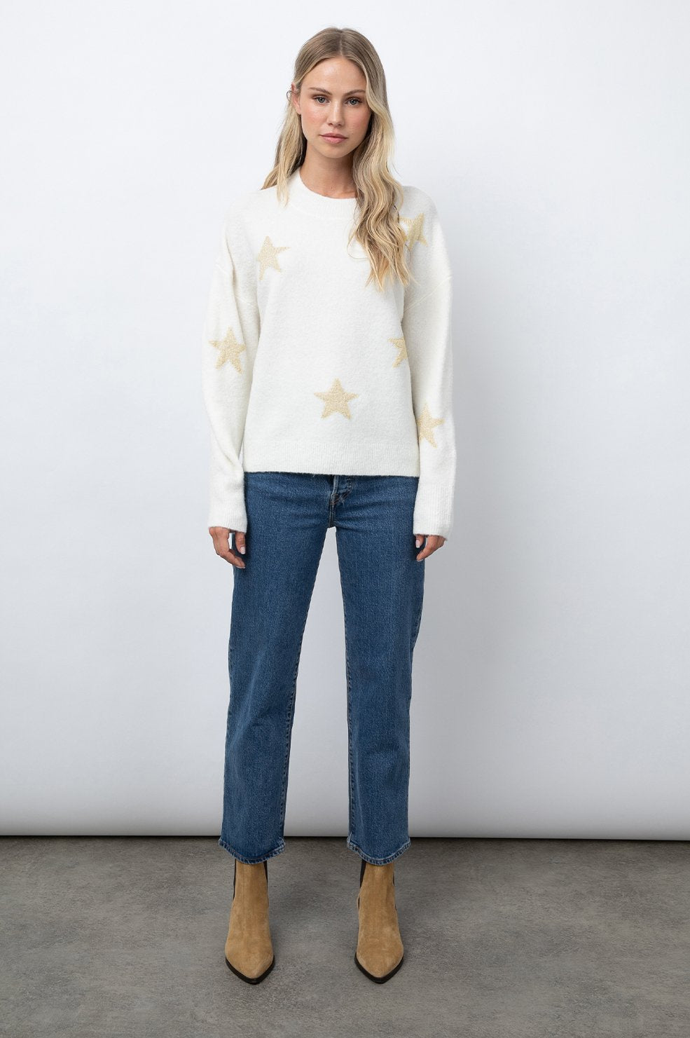 KANA SWEATER - WHITE GOLD STARS