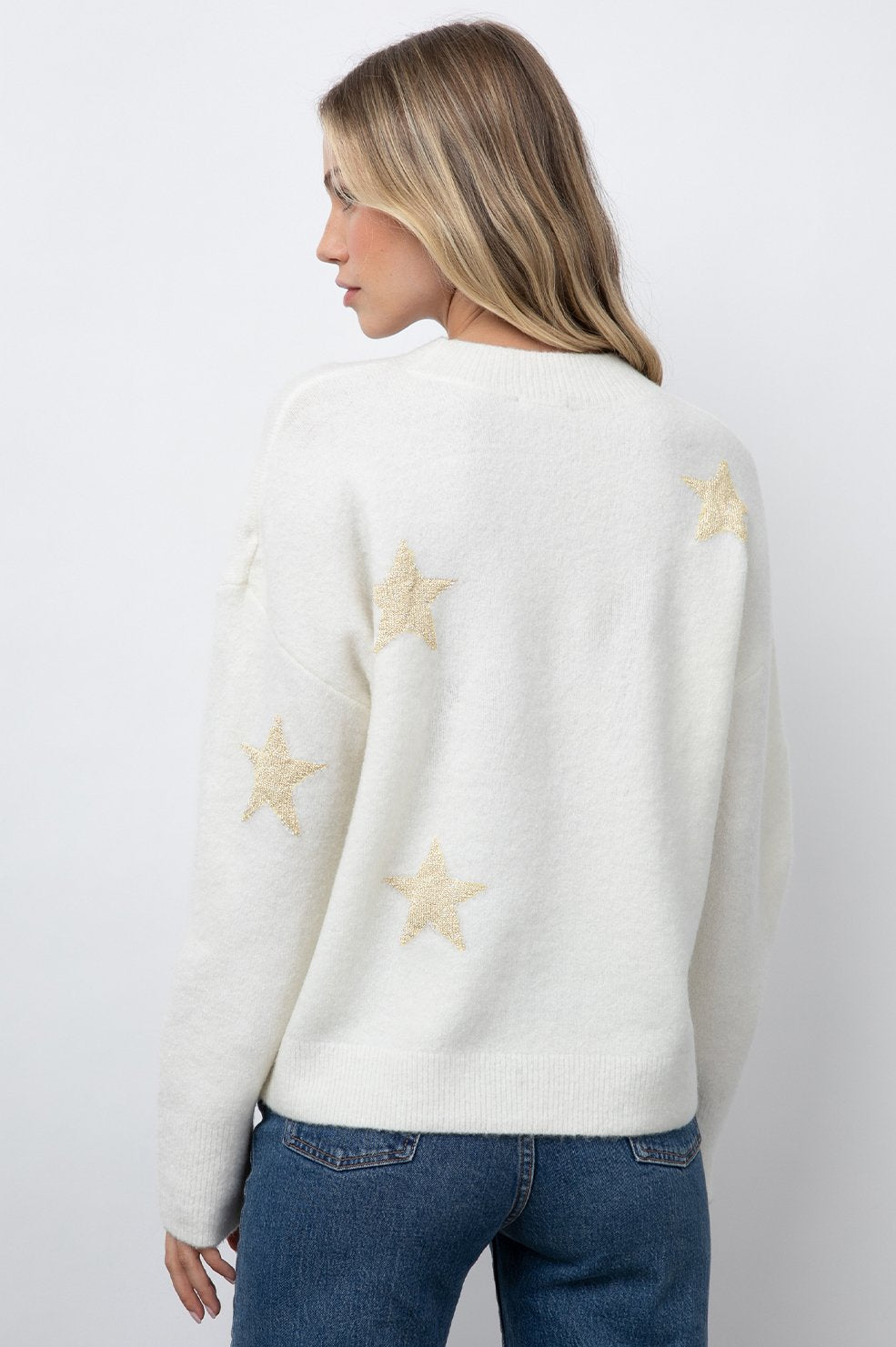 KANA SWEATER - WHITE GOLD STARS