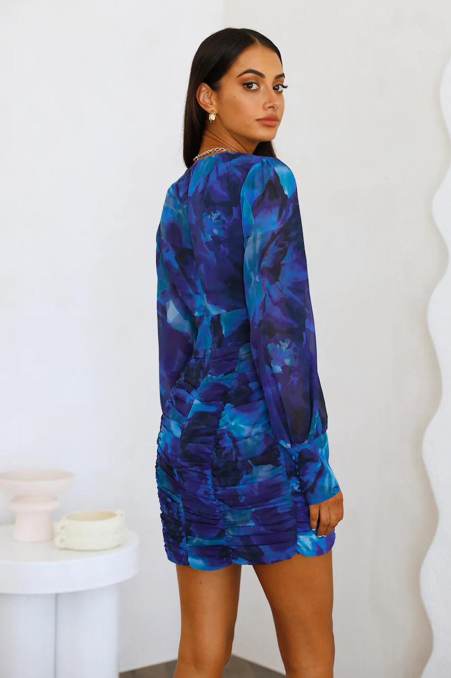 LITSA DRESS - BLUE FLORAL