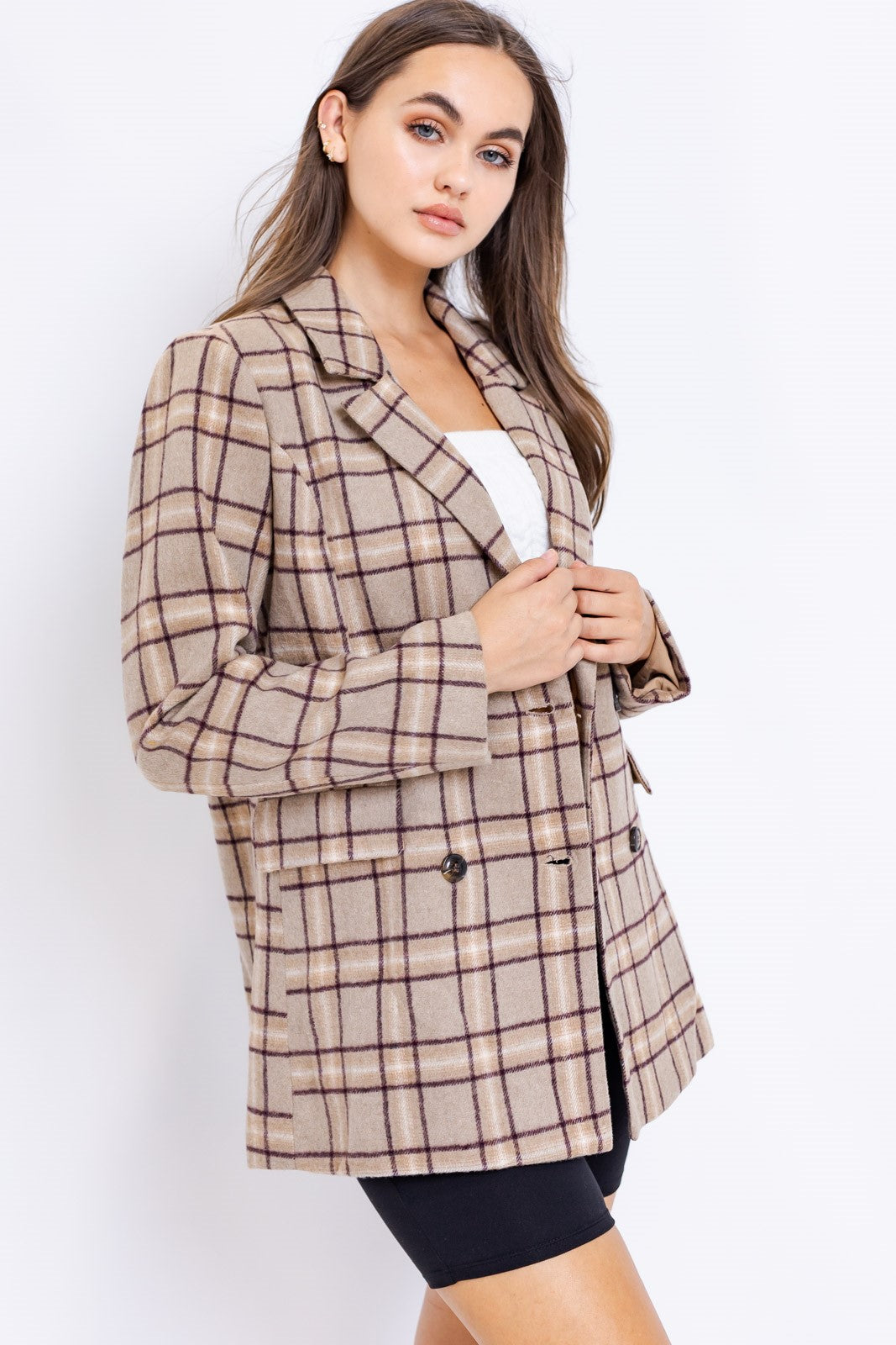 MOCHA PLAID JACKET