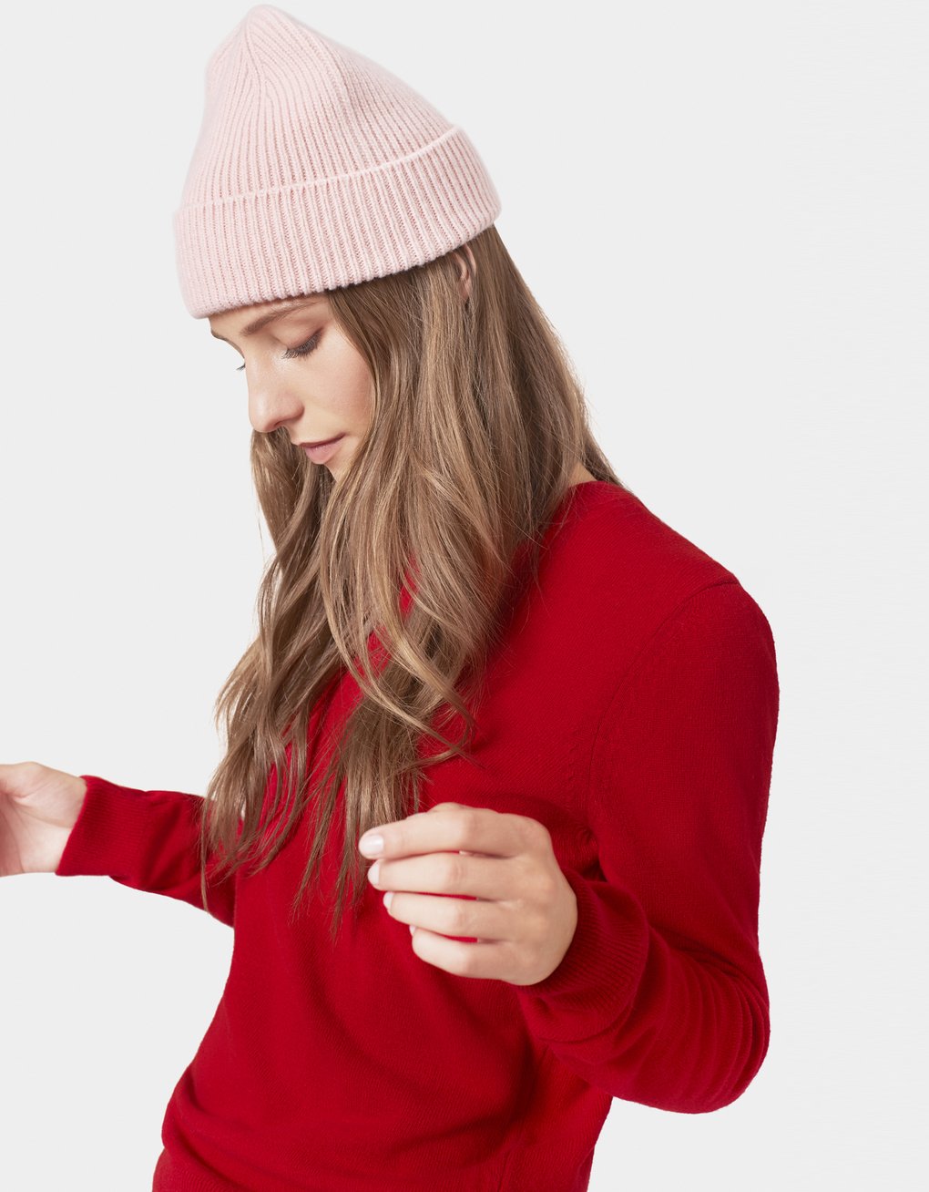 MERINO WOOL BEANIE - FADED PINK