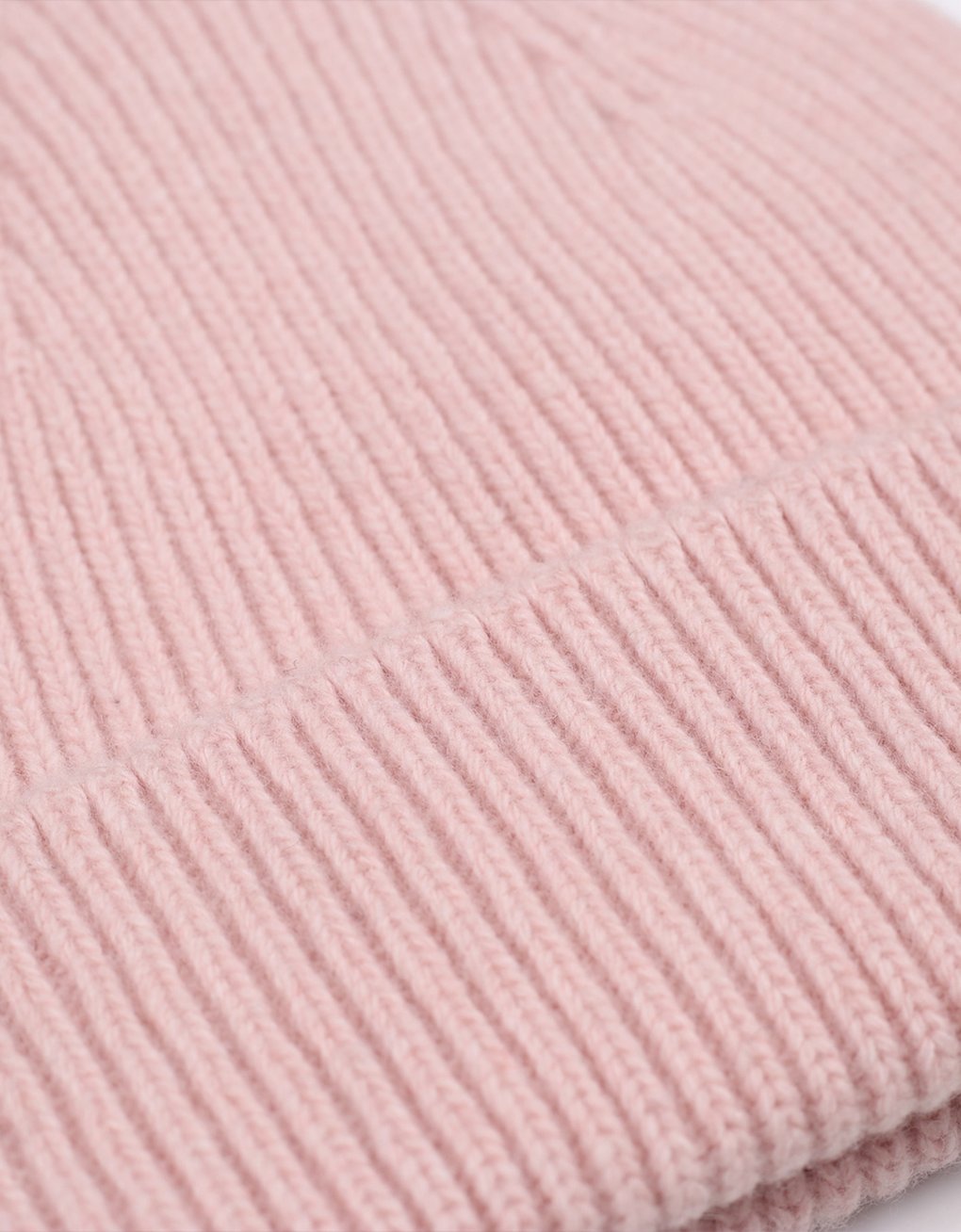 MERINO WOOL BEANIE - FADED PINK