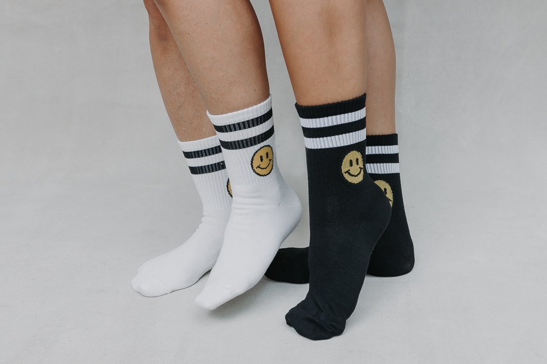 SMILEY STRIPE SOCKS (VARIOUS COLOURS)