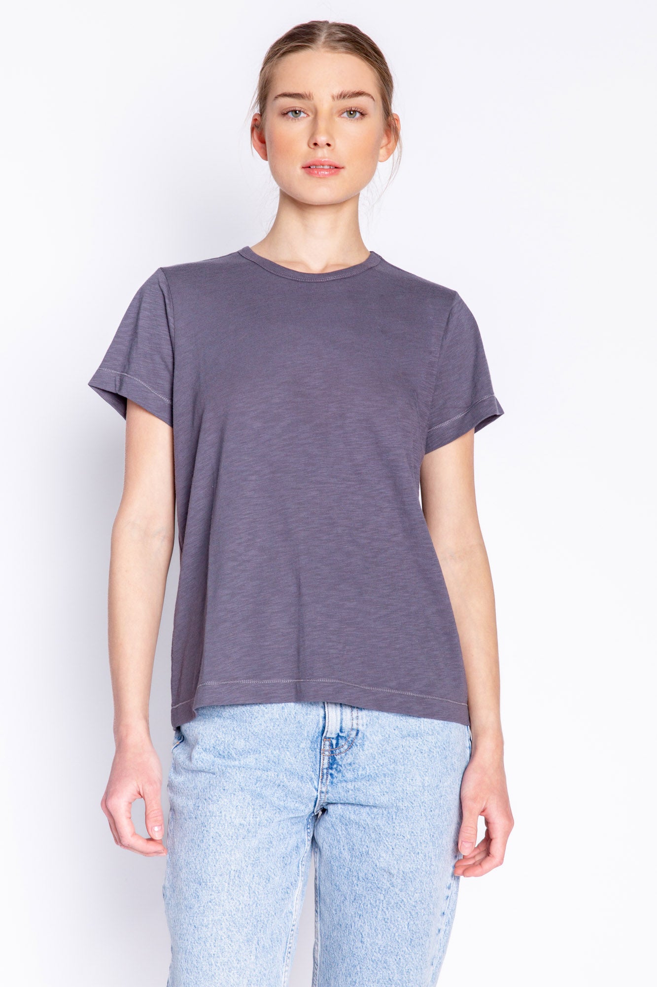 BACK TO BASICS SHORT SLEEVE TOP - CHARCOAL (ONLINE ONLY)