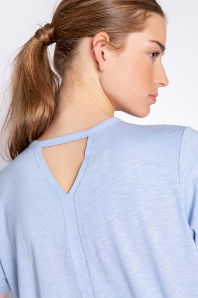BACK TO BASICS SHORT SLEEVE TOP - ICE BLUE (ONLINE ONLY)