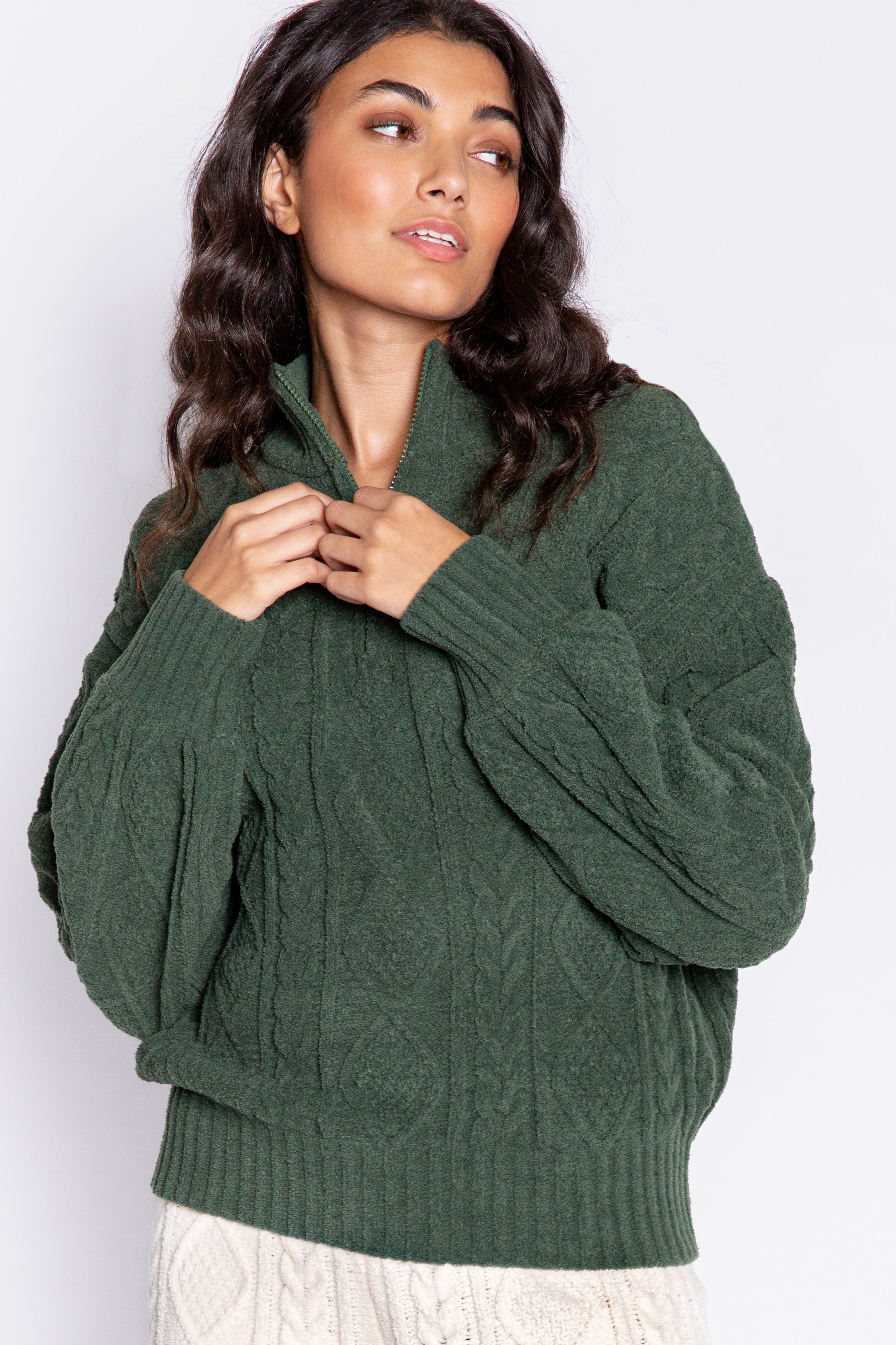 PINE WOODS LONG SLEEVE TOP - PINE GREEN