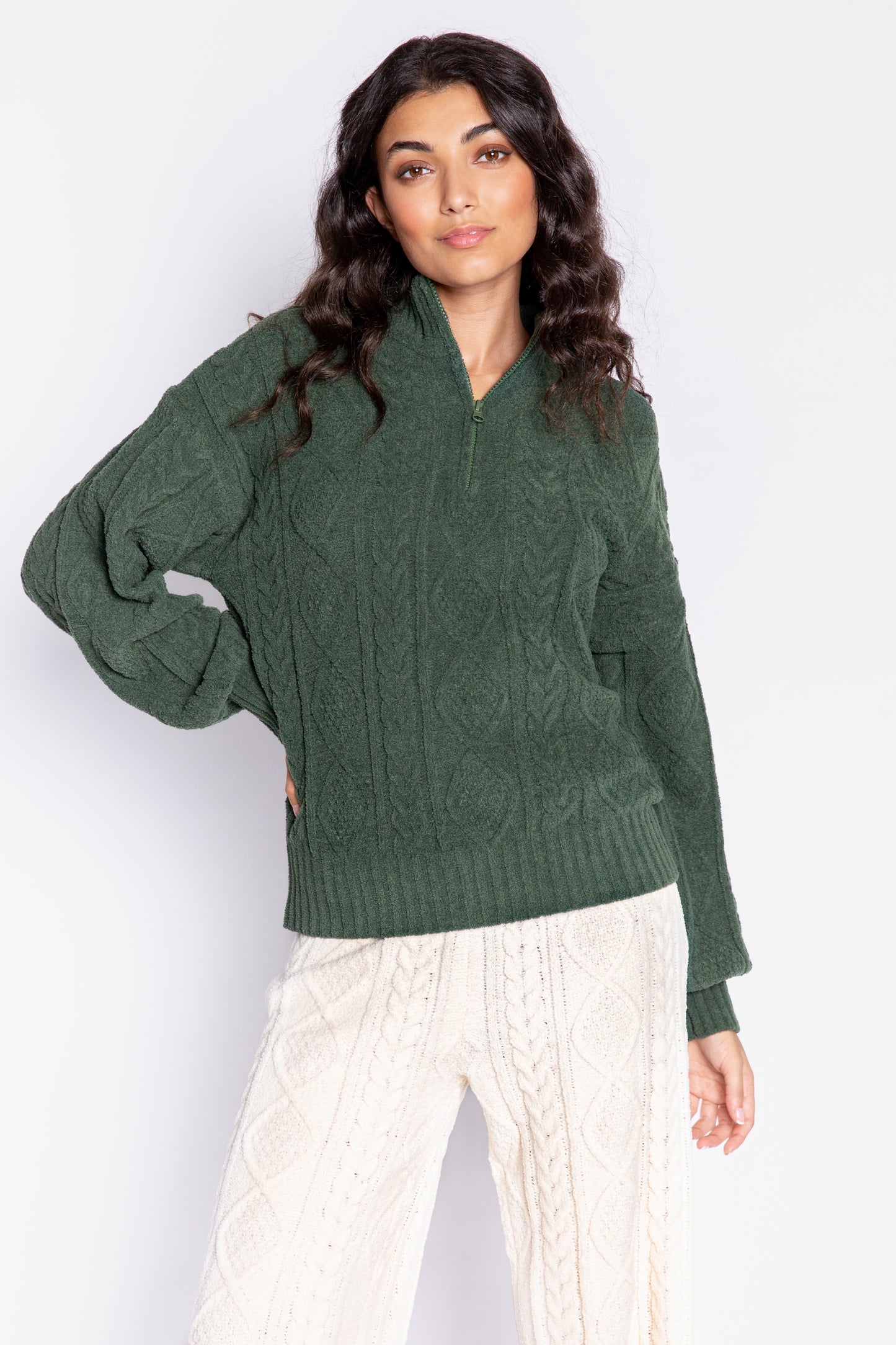 PINE WOODS LONG SLEEVE TOP - PINE GREEN