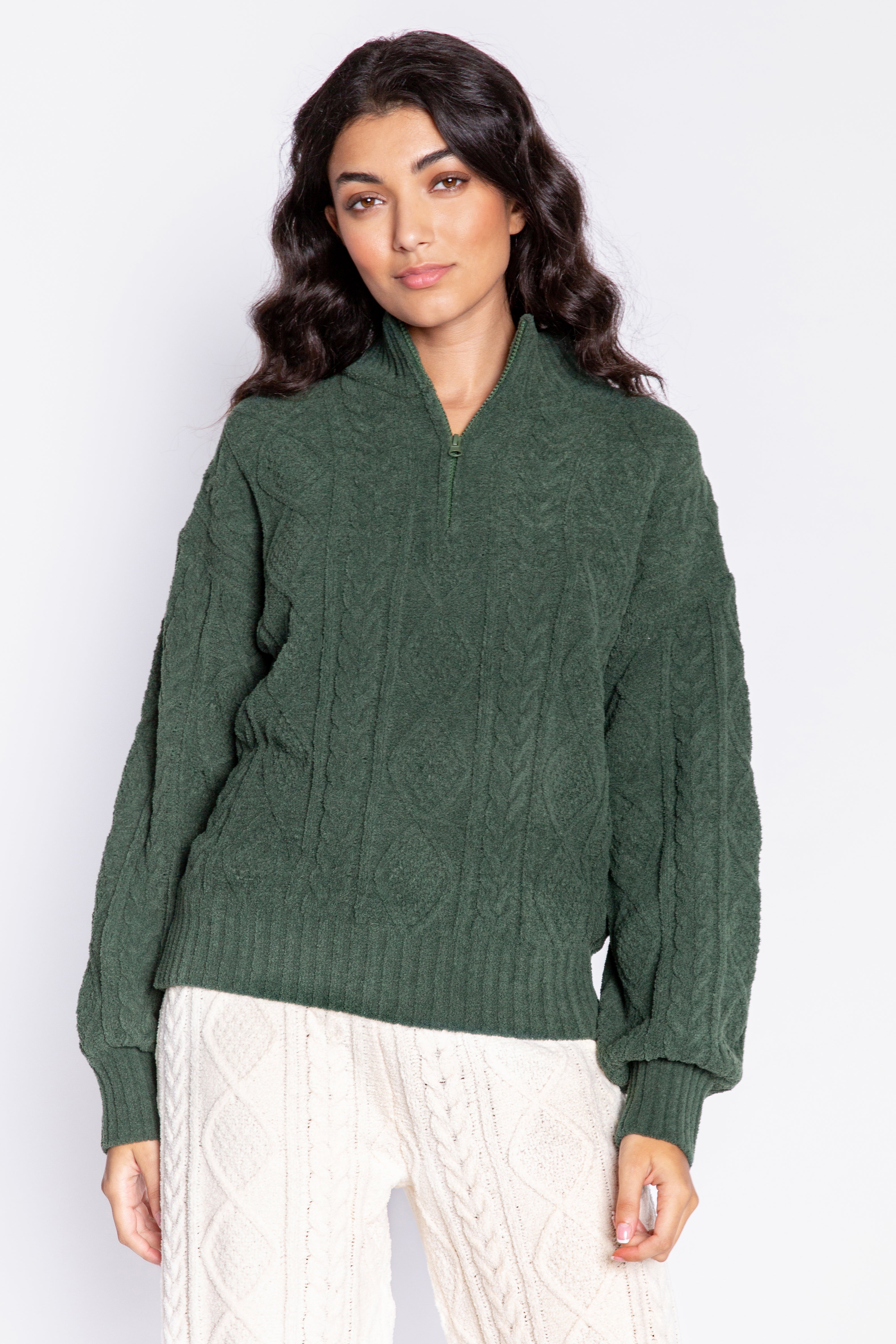 PINE WOODS LONG SLEEVE TOP - PINE GREEN