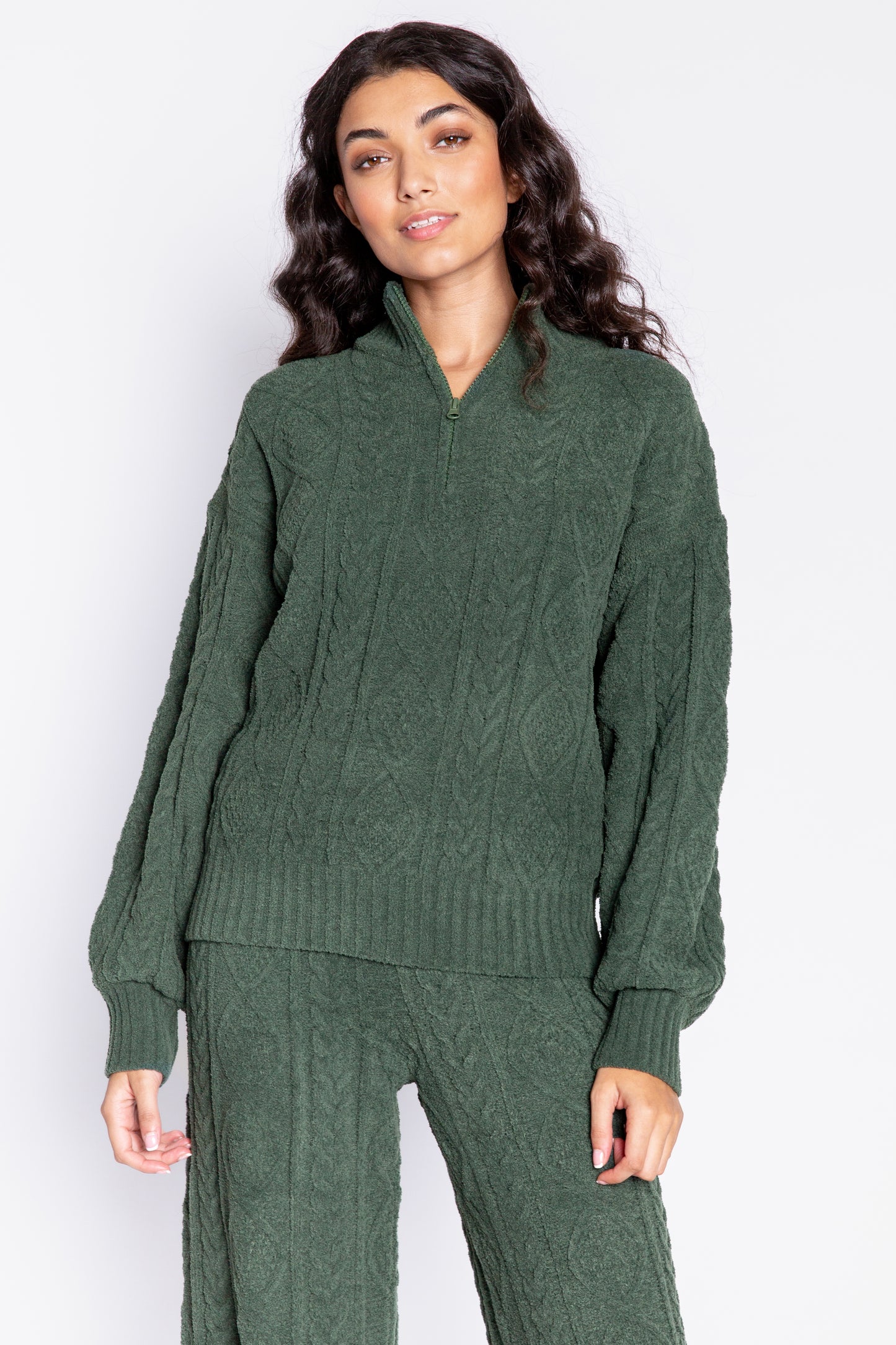 PINE WOODS LONG SLEEVE TOP - PINE GREEN