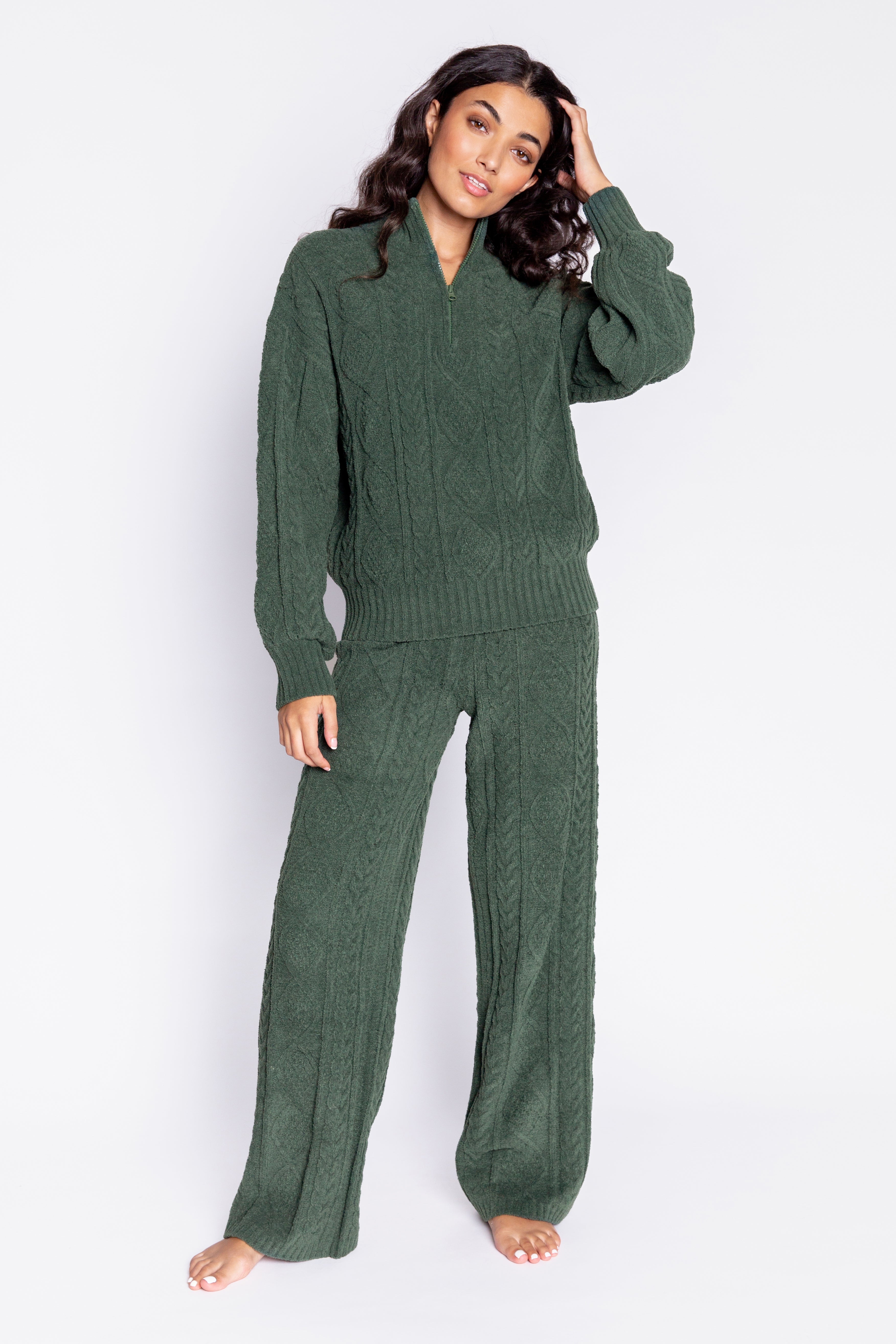 PINE WOODS LONG SLEEVE TOP - PINE GREEN