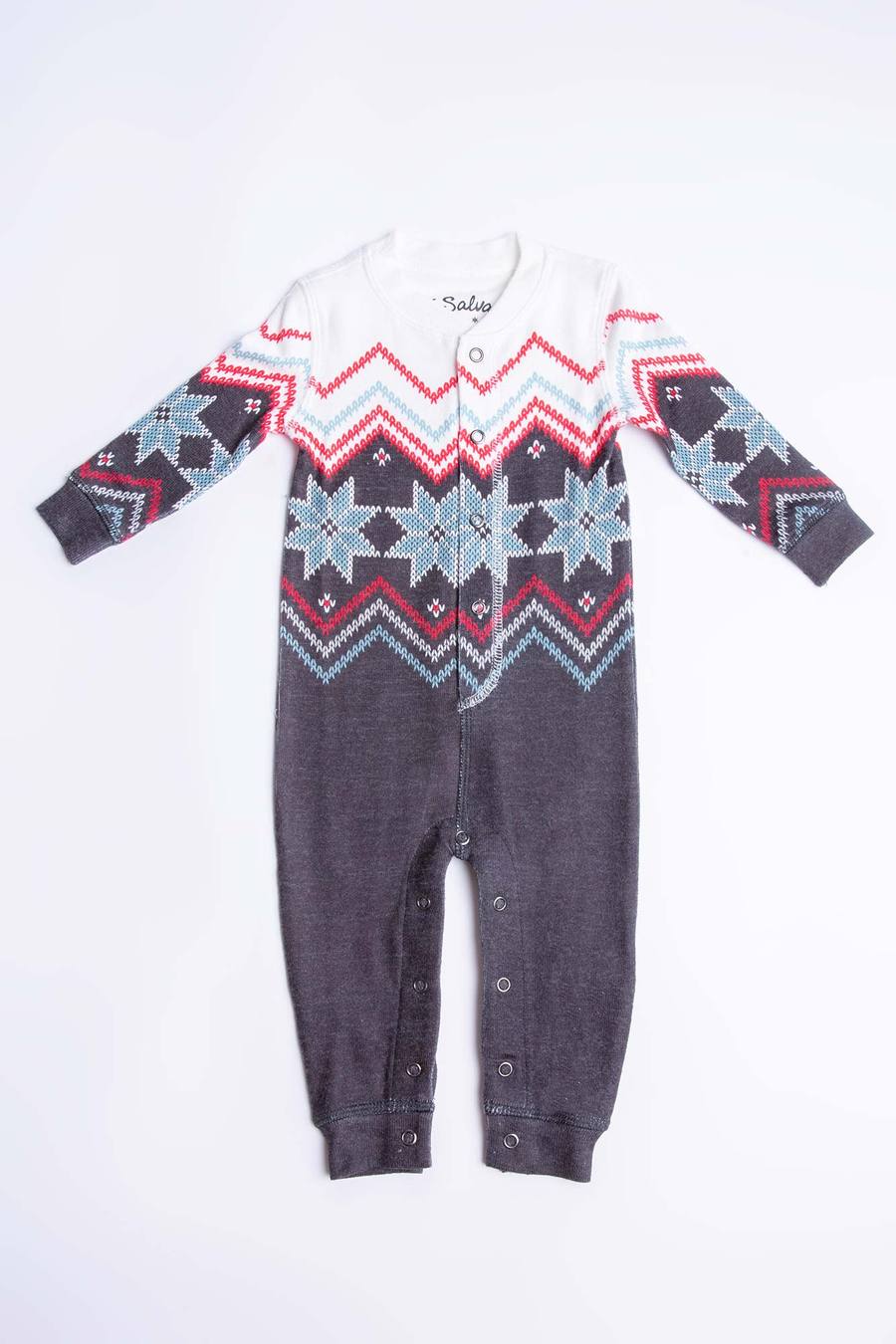 INFANT ROMPER FESTIVE FAIR ISLE PJ