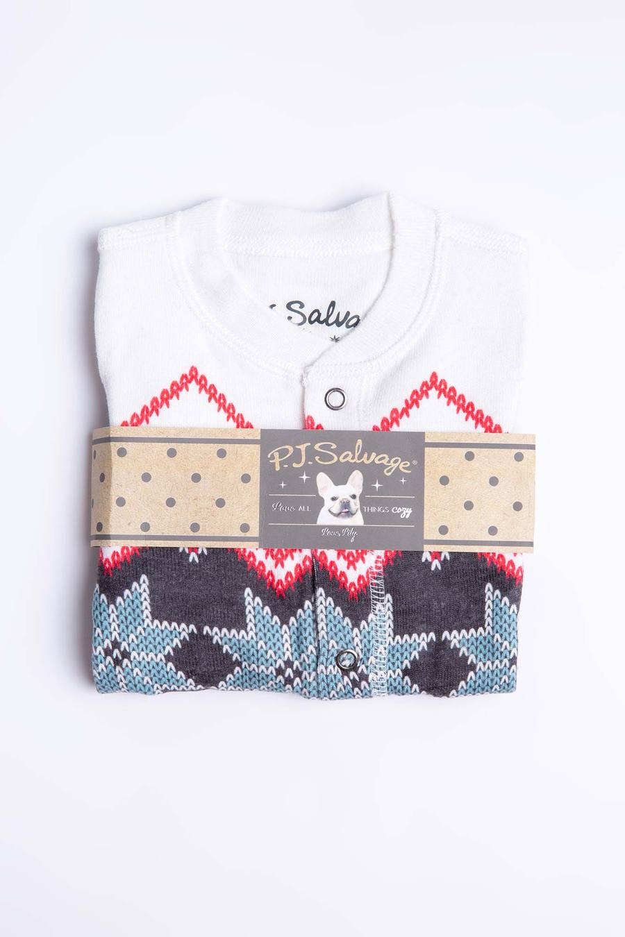 INFANT ROMPER FESTIVE FAIR ISLE PJ