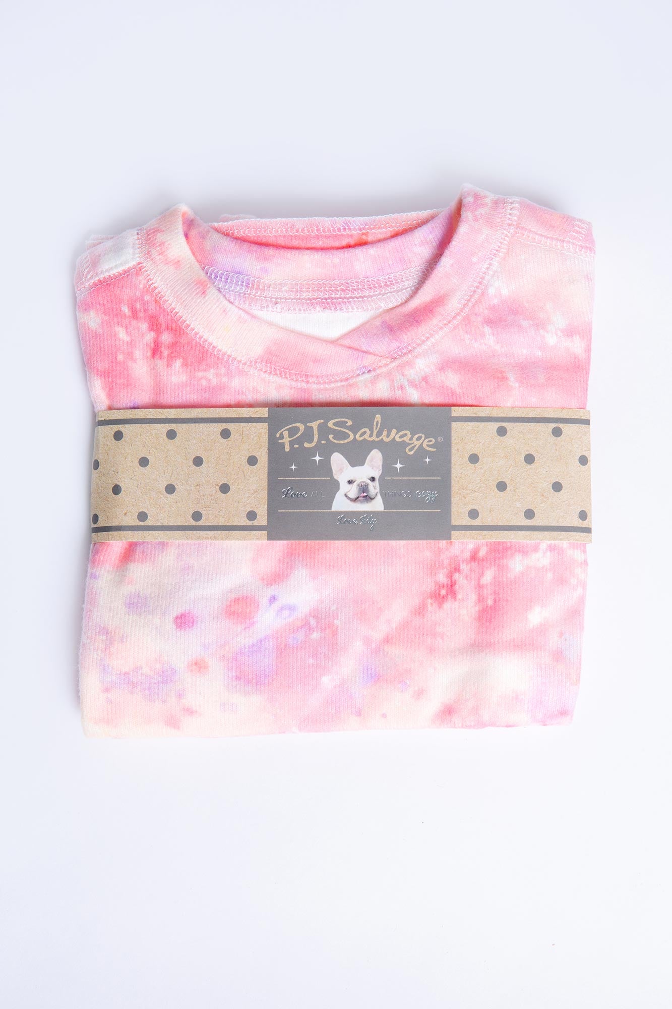 PEACHY TIE DYE KIDS PJ SET - CORAL