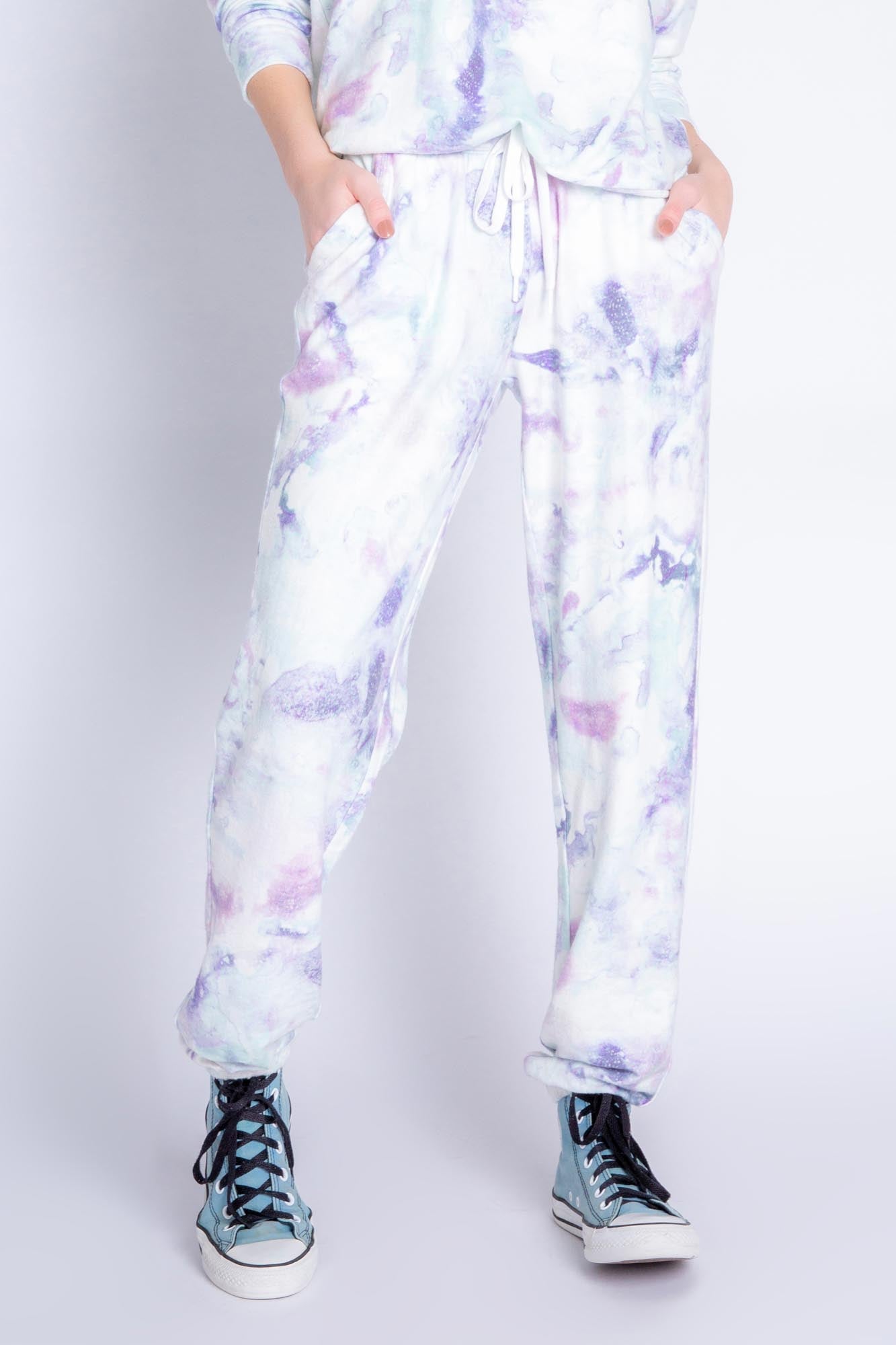 MELTING CRAYONS TIE DYE PANT - SEA BLUE