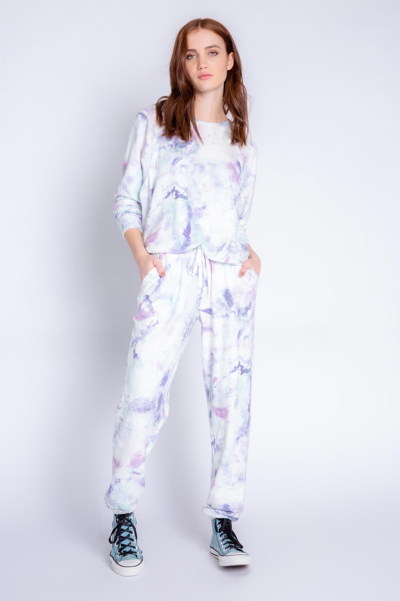 MELTING CRAYONS TIE DYE PANT - SEA BLUE