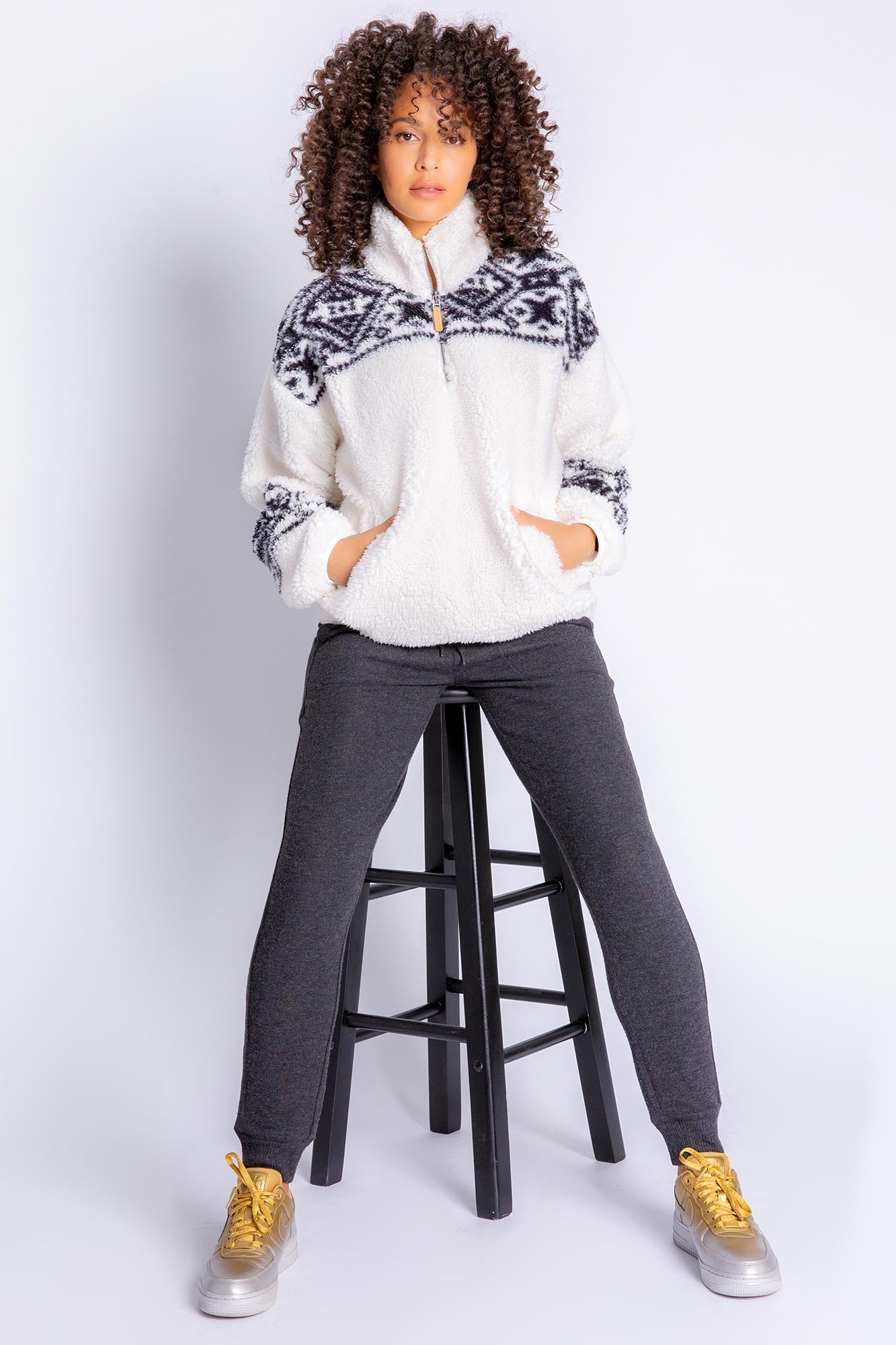 SANTA FE SHERPA AZTEC TOP