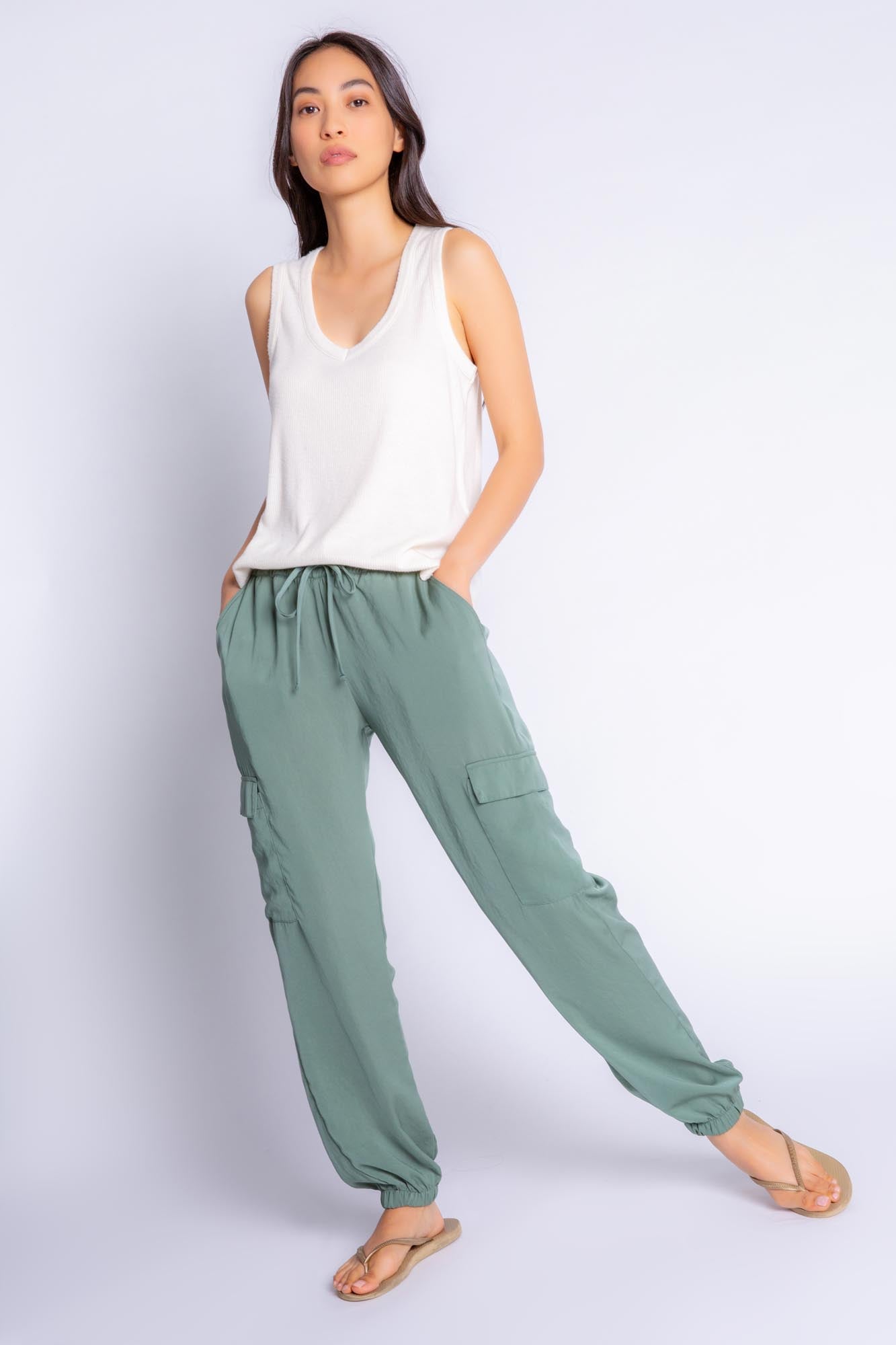 SISTER SATIN PANT - SAGE