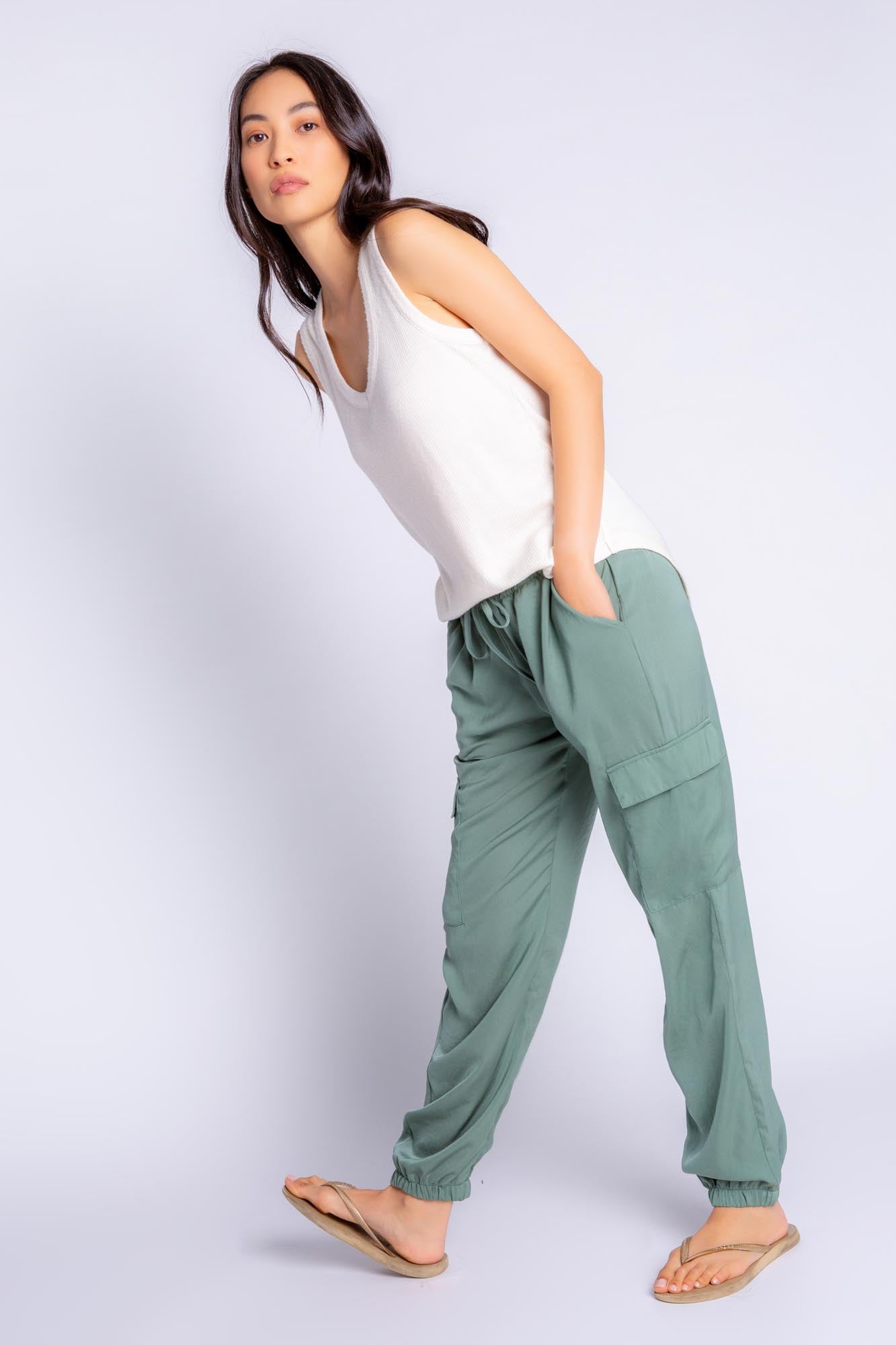 SISTER SATIN PANT - SAGE