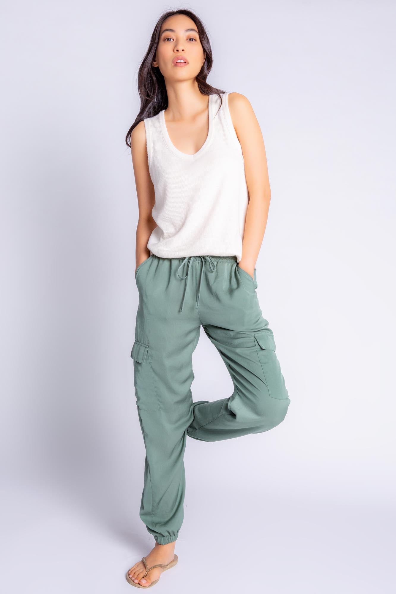 SISTER SATIN PANT - SAGE