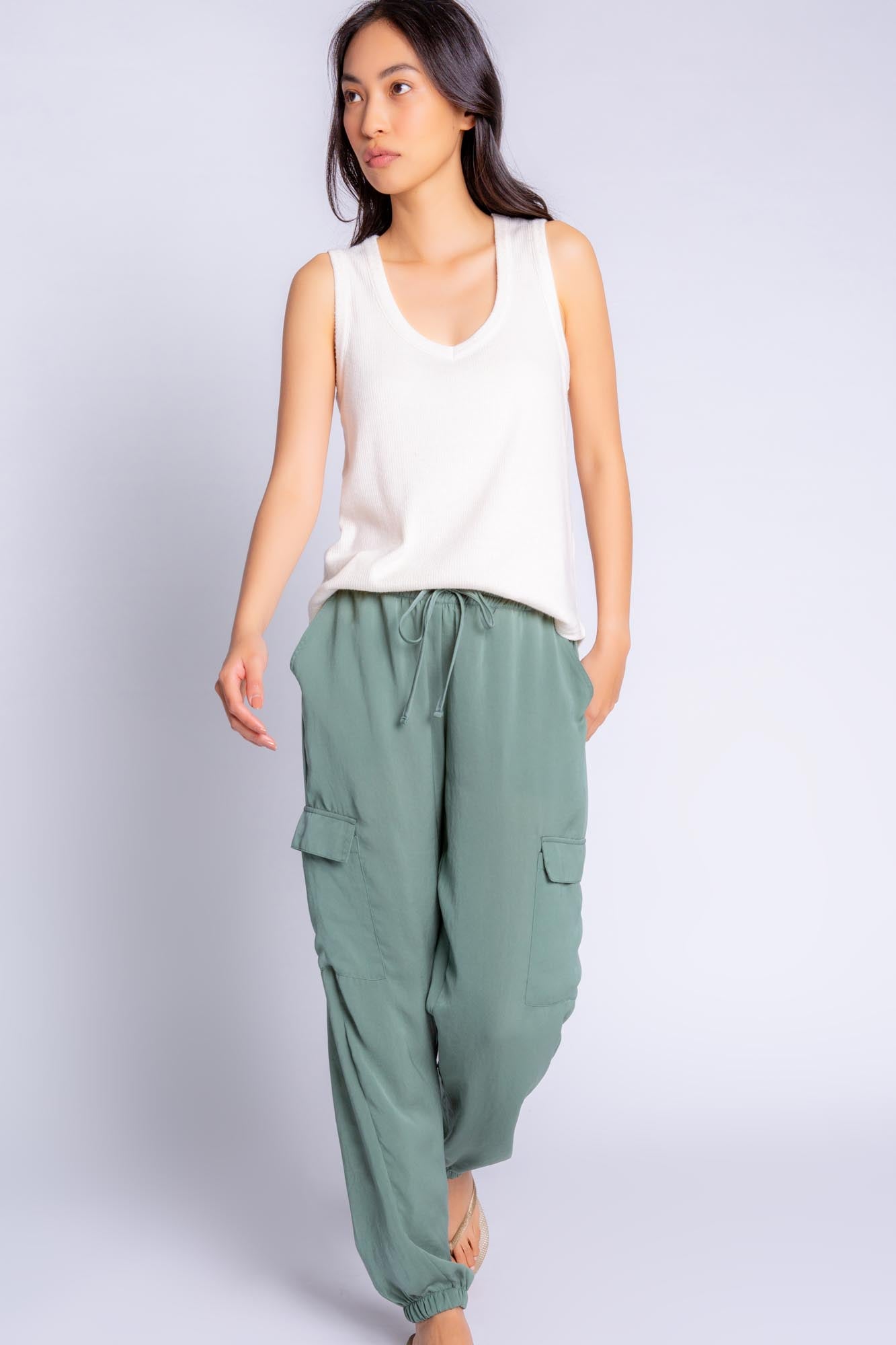 SISTER SATIN PANT - SAGE