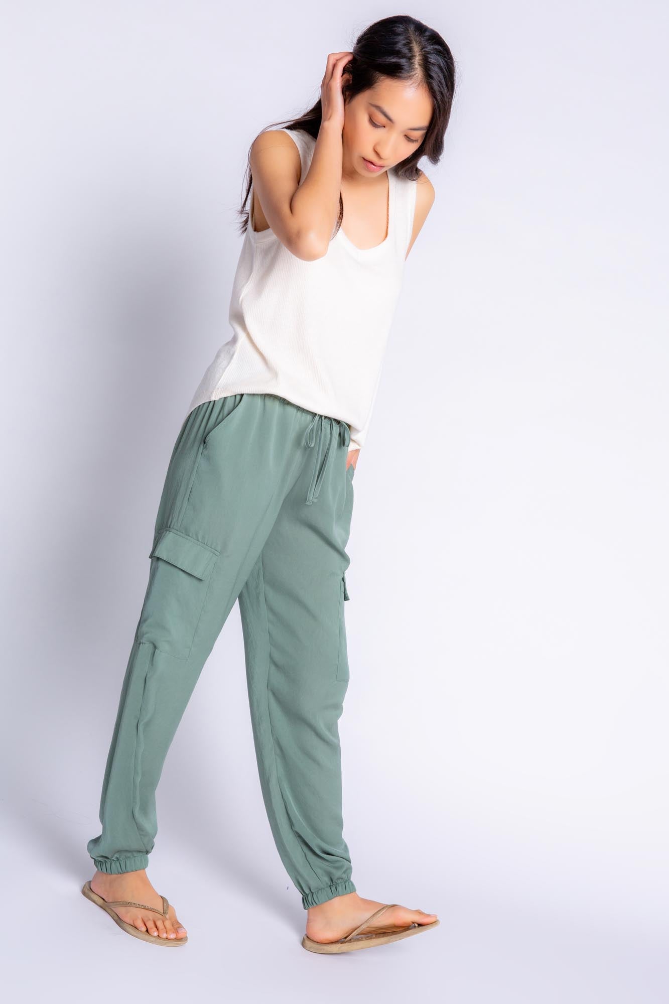 SISTER SATIN PANT - SAGE