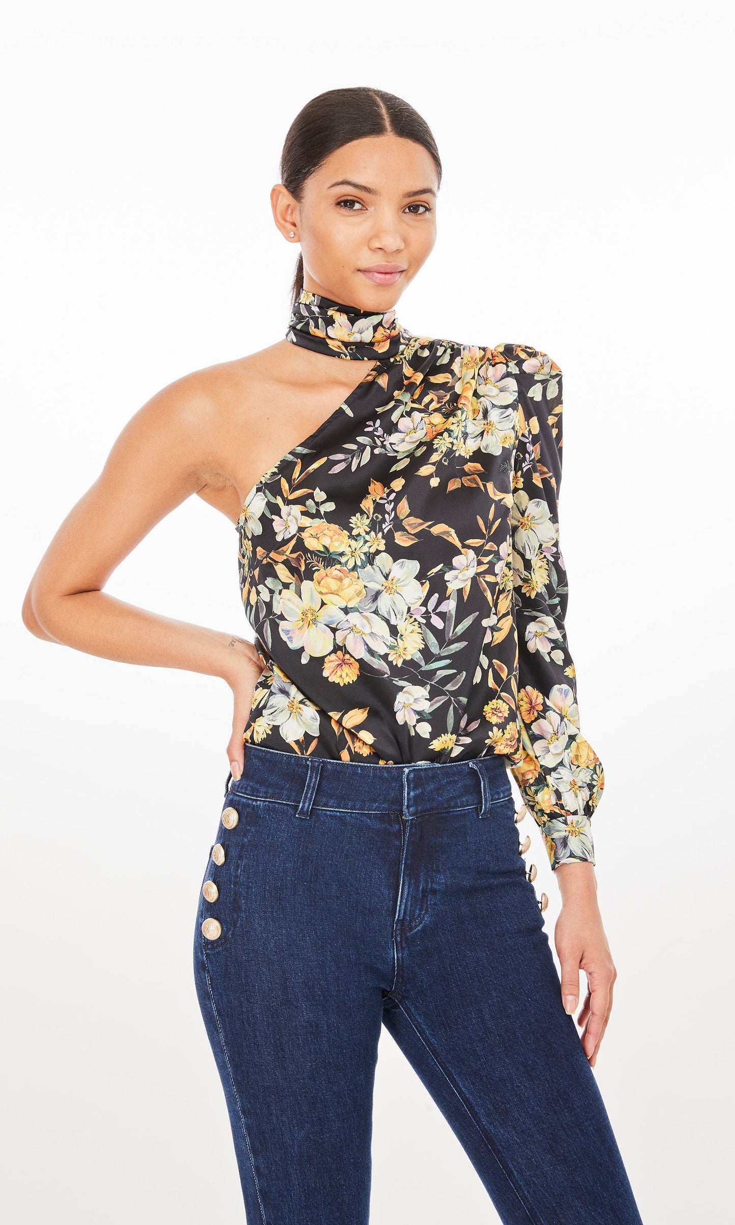 ROSARIO BLOUSE - MARIGOLD BLOOM BLACK