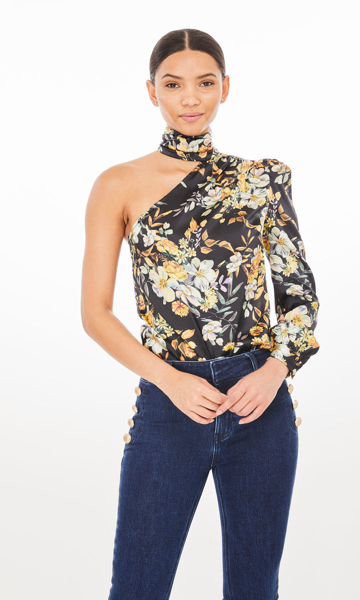 ROSARIO BLOUSE - MARIGOLD BLOOM BLACK