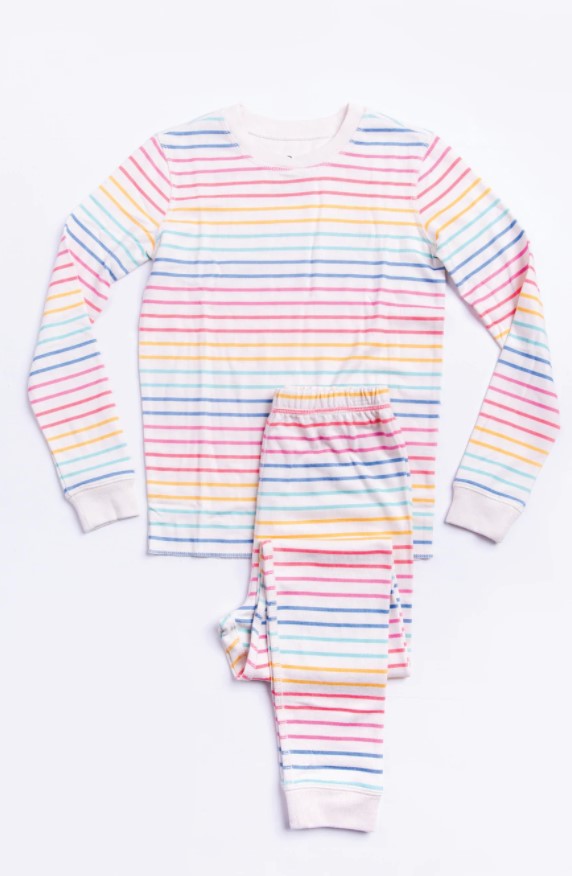 BUTTON UP BABE STRIPE PJ SET - INFANT/TODDLER/KIDS