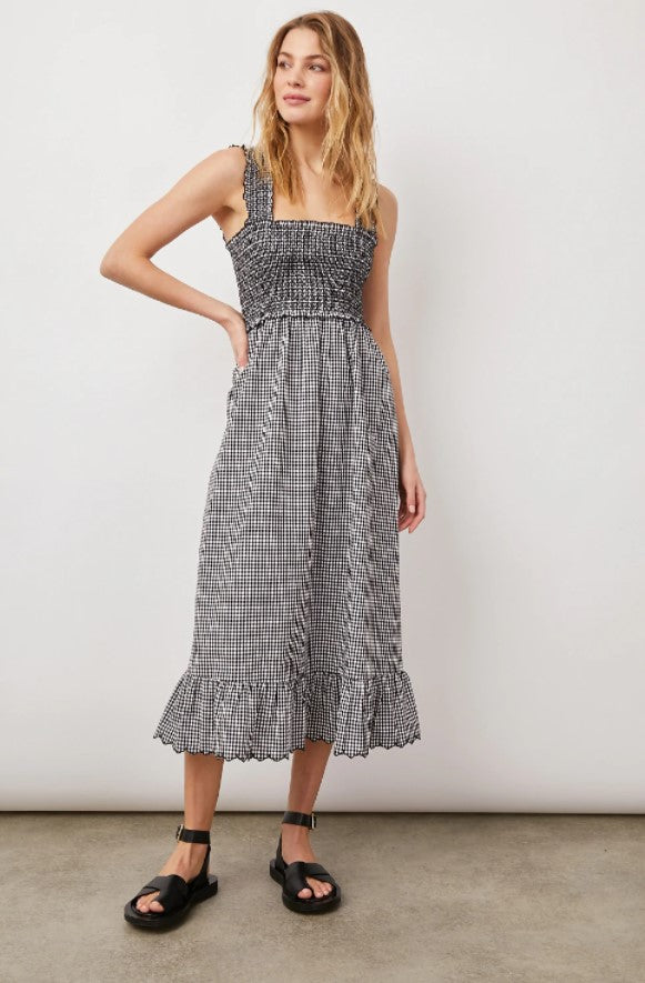 RUMI DRESS - BLACK MINI GINGHAM