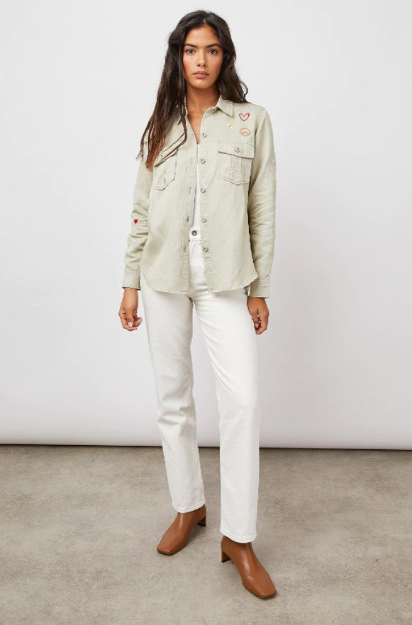 LOREN JACKET - SAGE WOODSTOCK EMBROIDERY