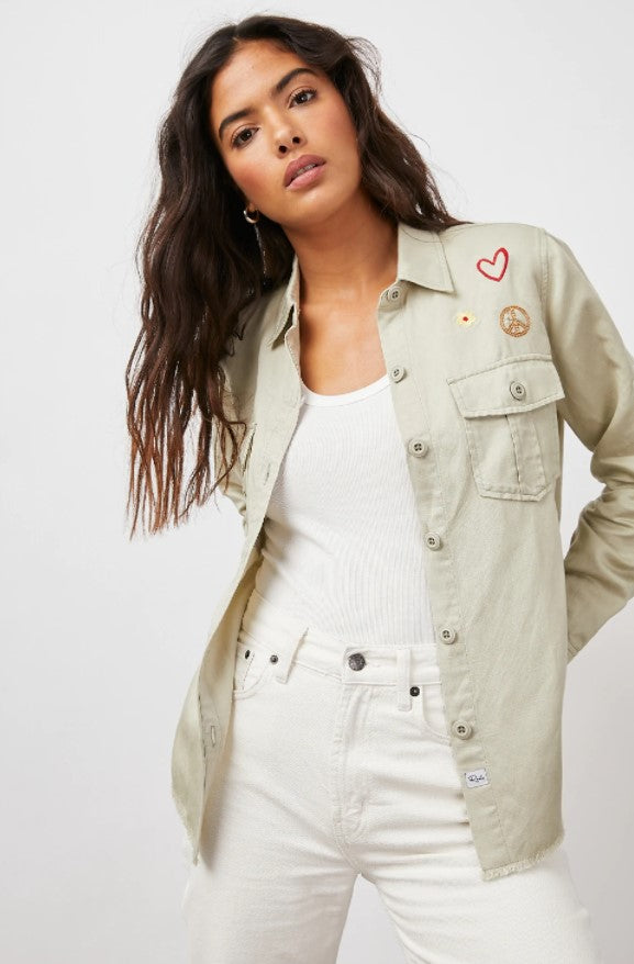 LOREN JACKET - SAGE WOODSTOCK EMBROIDERY