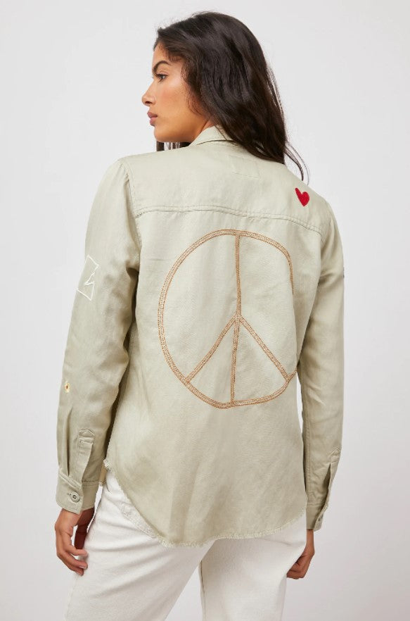 LOREN JACKET - SAGE WOODSTOCK EMBROIDERY