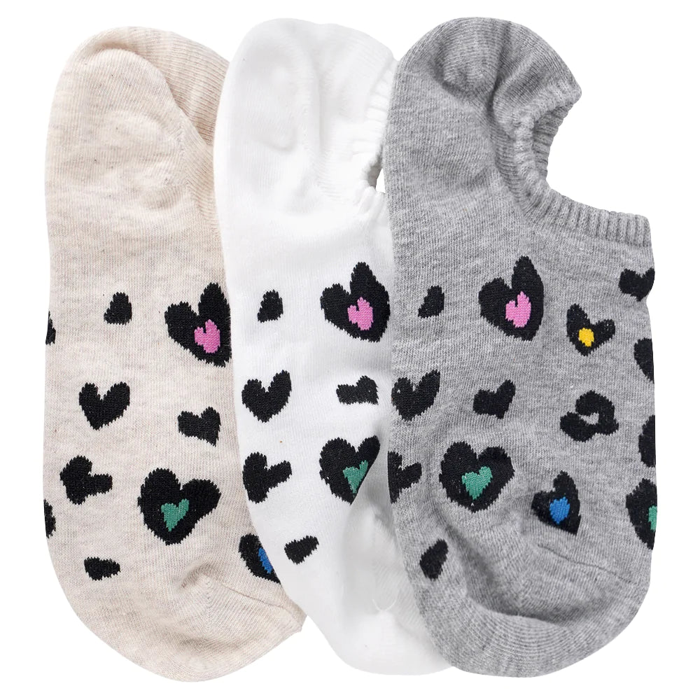 CHEETAH HEARTS CREW SOCKS (VARIOUS COLOURS)