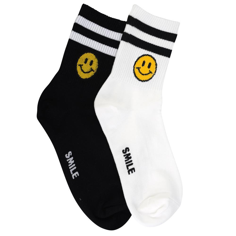 SMILEY STRIPE SOCKS (VARIOUS COLOURS)