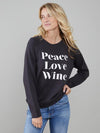 PEACE LOVE WINE SWEATER