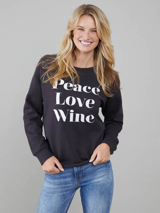 PEACE LOVE WINE SWEATER