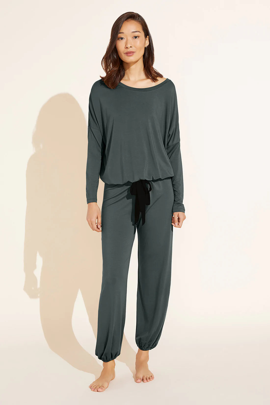 GISELE SLOUCHY PJ SET - KELP/BLACK