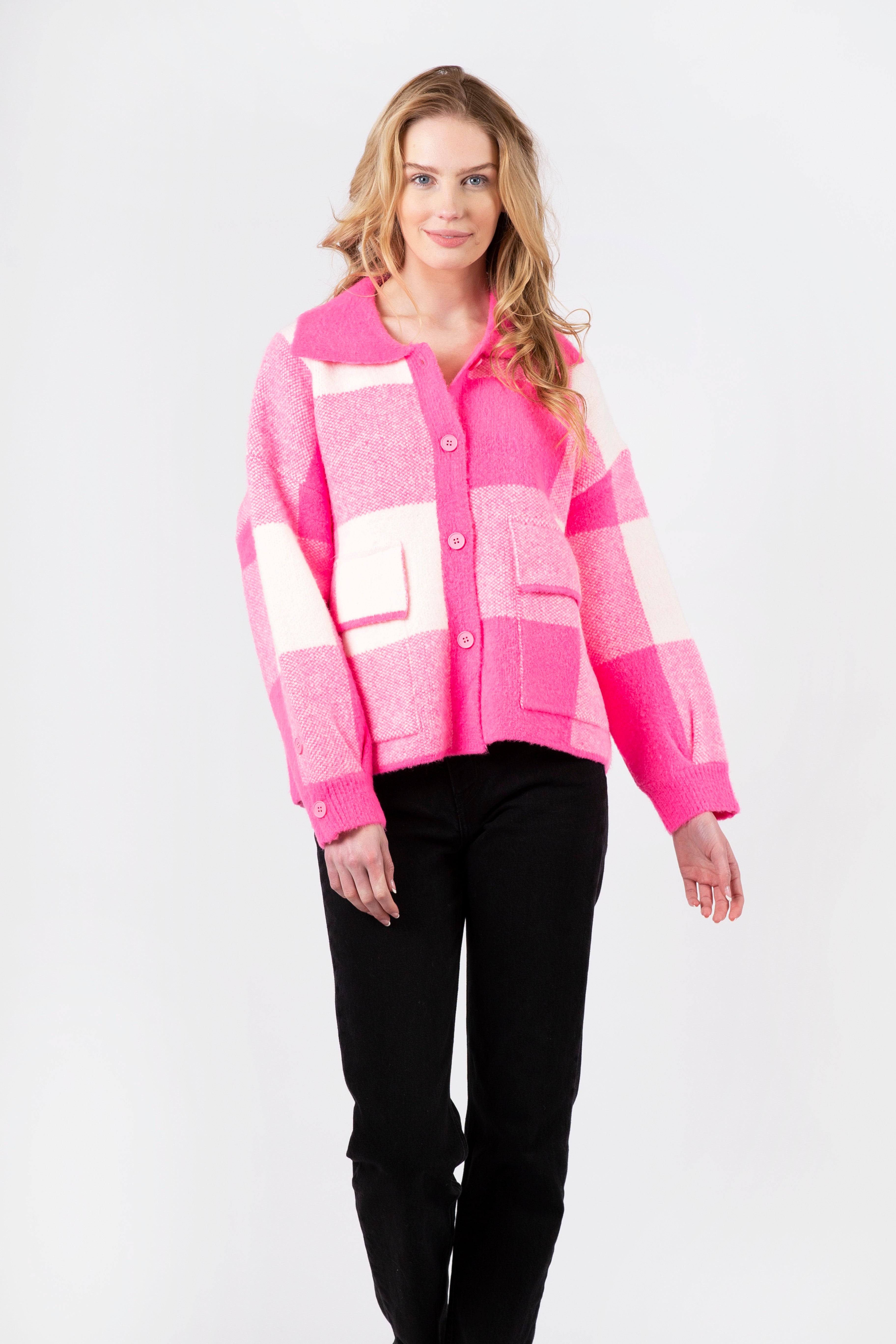 WAVERLY JACKET - HOT PINK PLAID - ONLINE ONLY