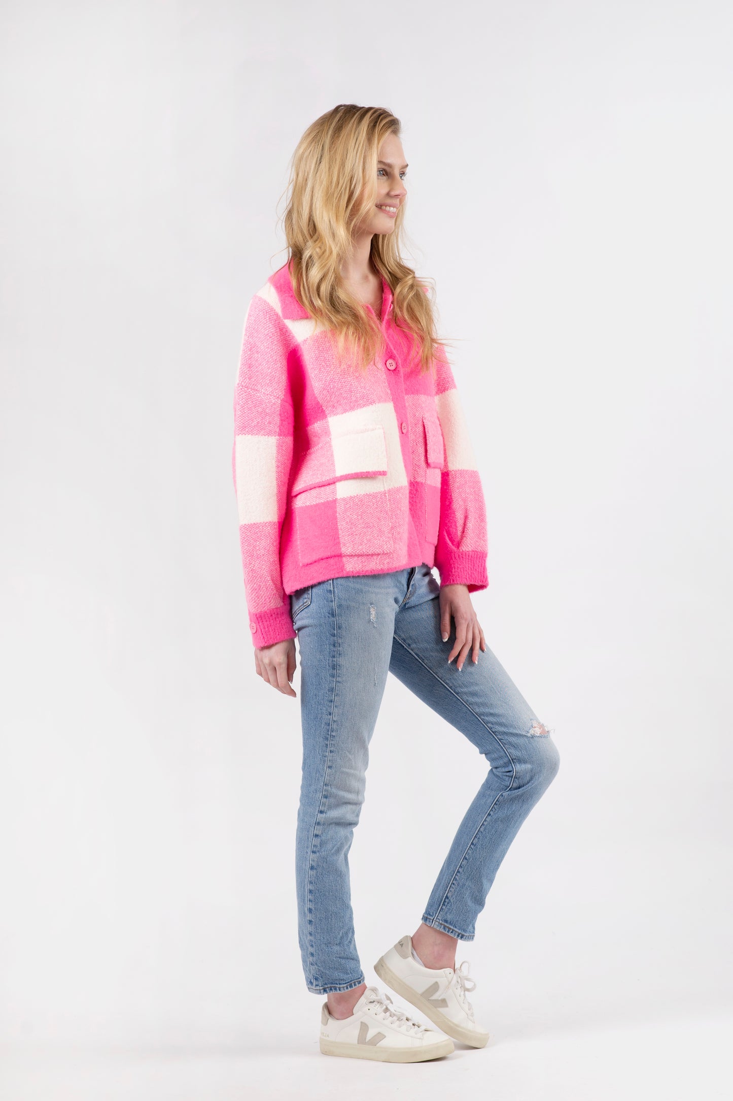 WAVERLY JACKET - HOT PINK PLAID - ONLINE ONLY