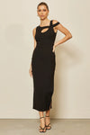 LYLA MIDI DRESS - BLACK