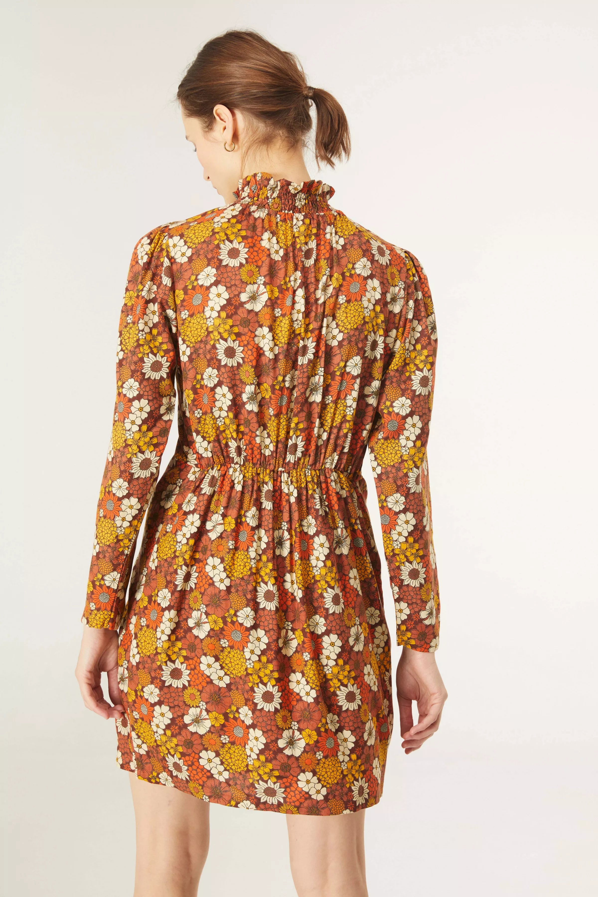 AUTUMN FLORAL PRINT MINI DRESS (ONLINE ONLY)