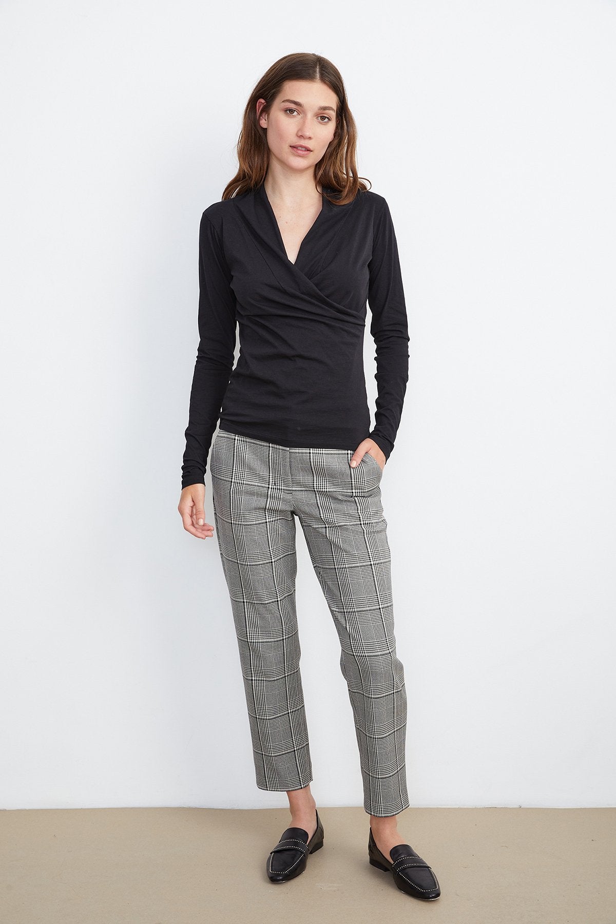 ABIGAIL PLAID PANT - BLACK