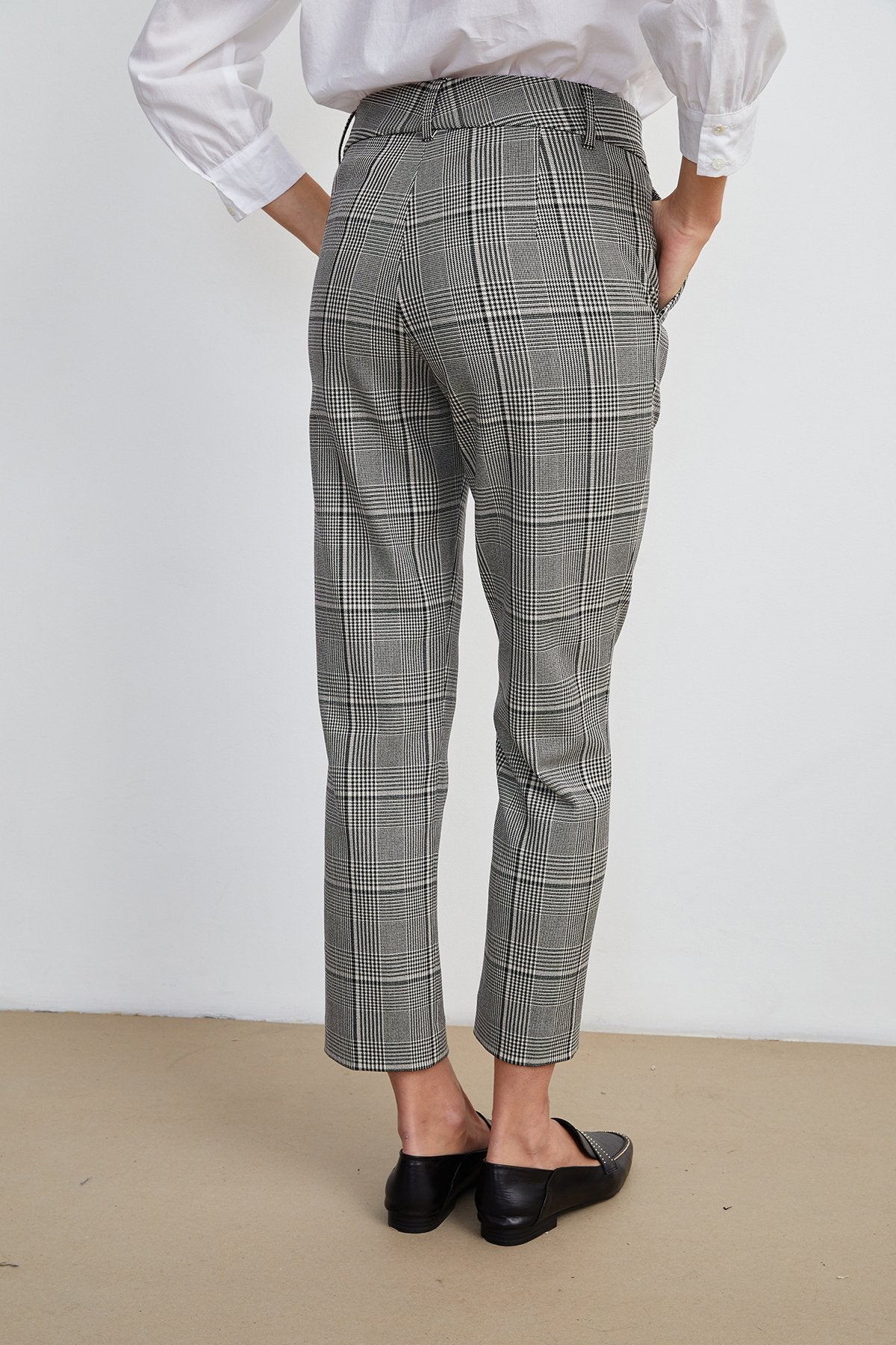 ABIGAIL PLAID PANT - BLACK