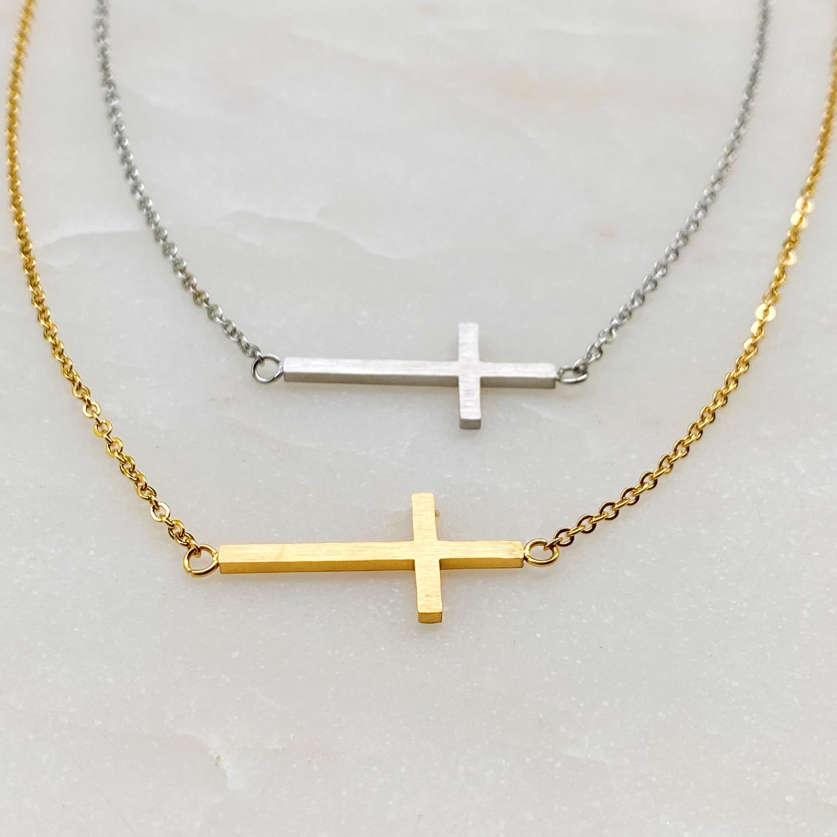 KAYLA CROSS NECKLACE (GOLD OR SILVER)