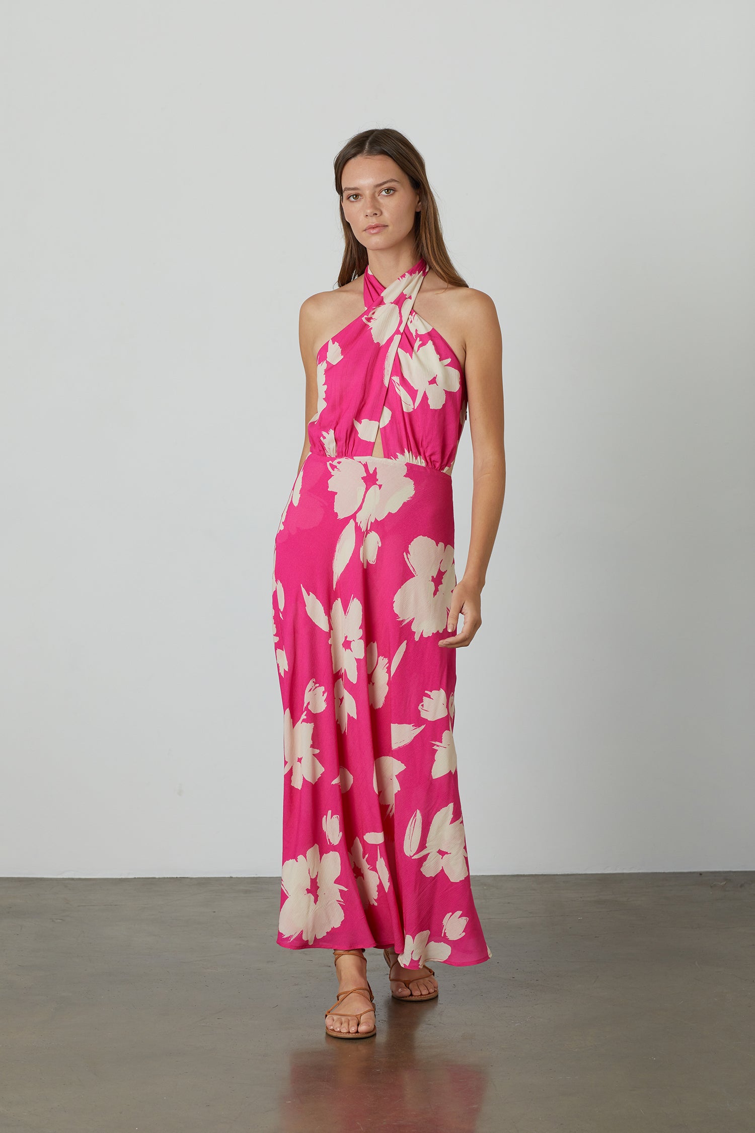 TATUM CAICOS PRINT SLEEVELESS DRESS - PINK