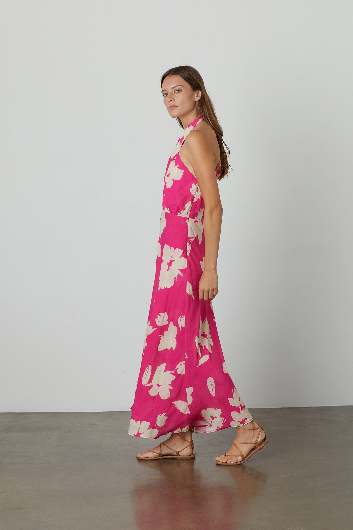 TATUM CAICOS PRINT SLEEVELESS DRESS - PINK