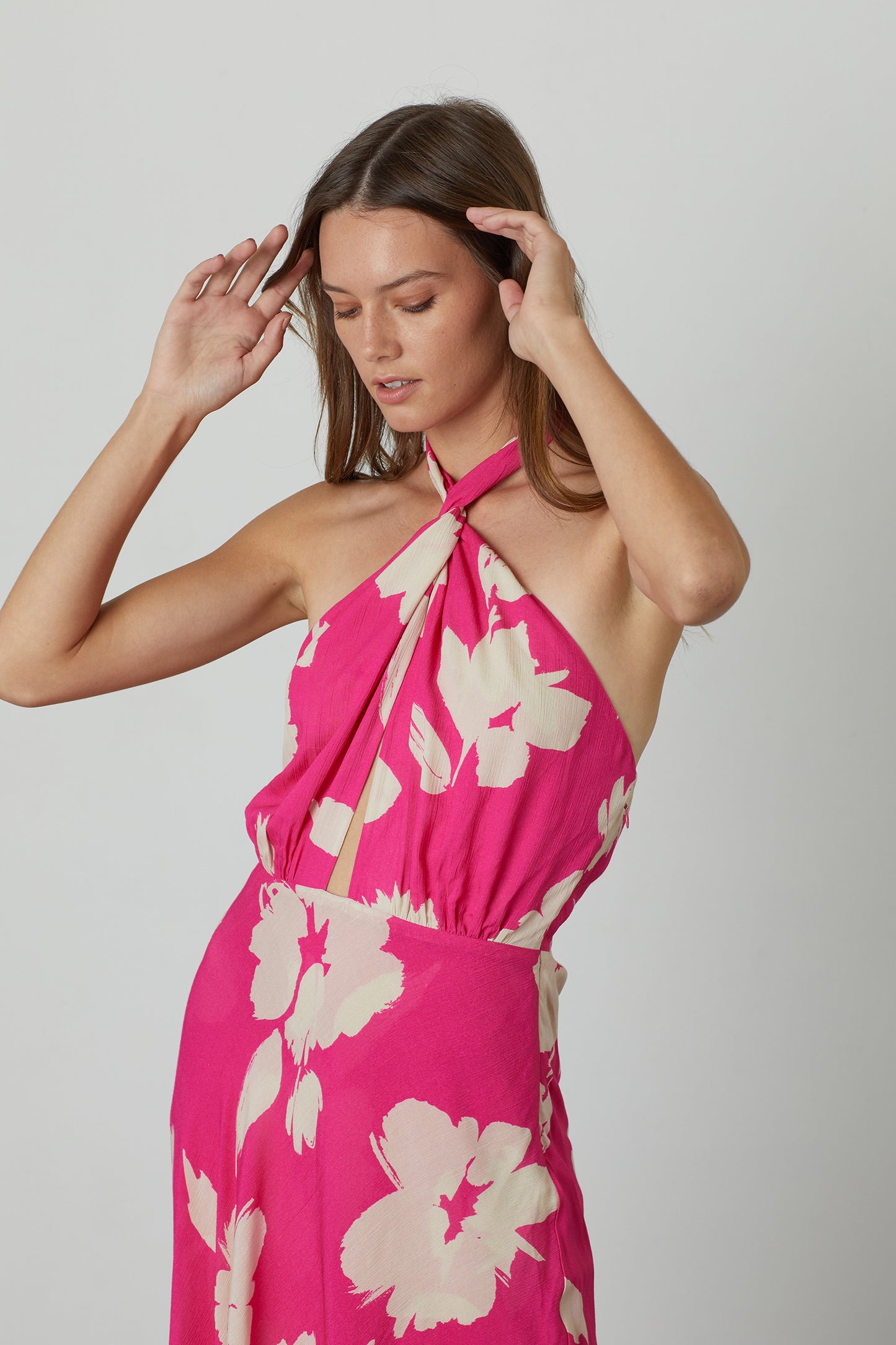 TATUM CAICOS PRINT SLEEVELESS DRESS - PINK