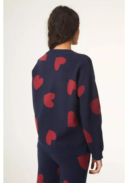 OVERSIZED HEART PRINT SWEATER